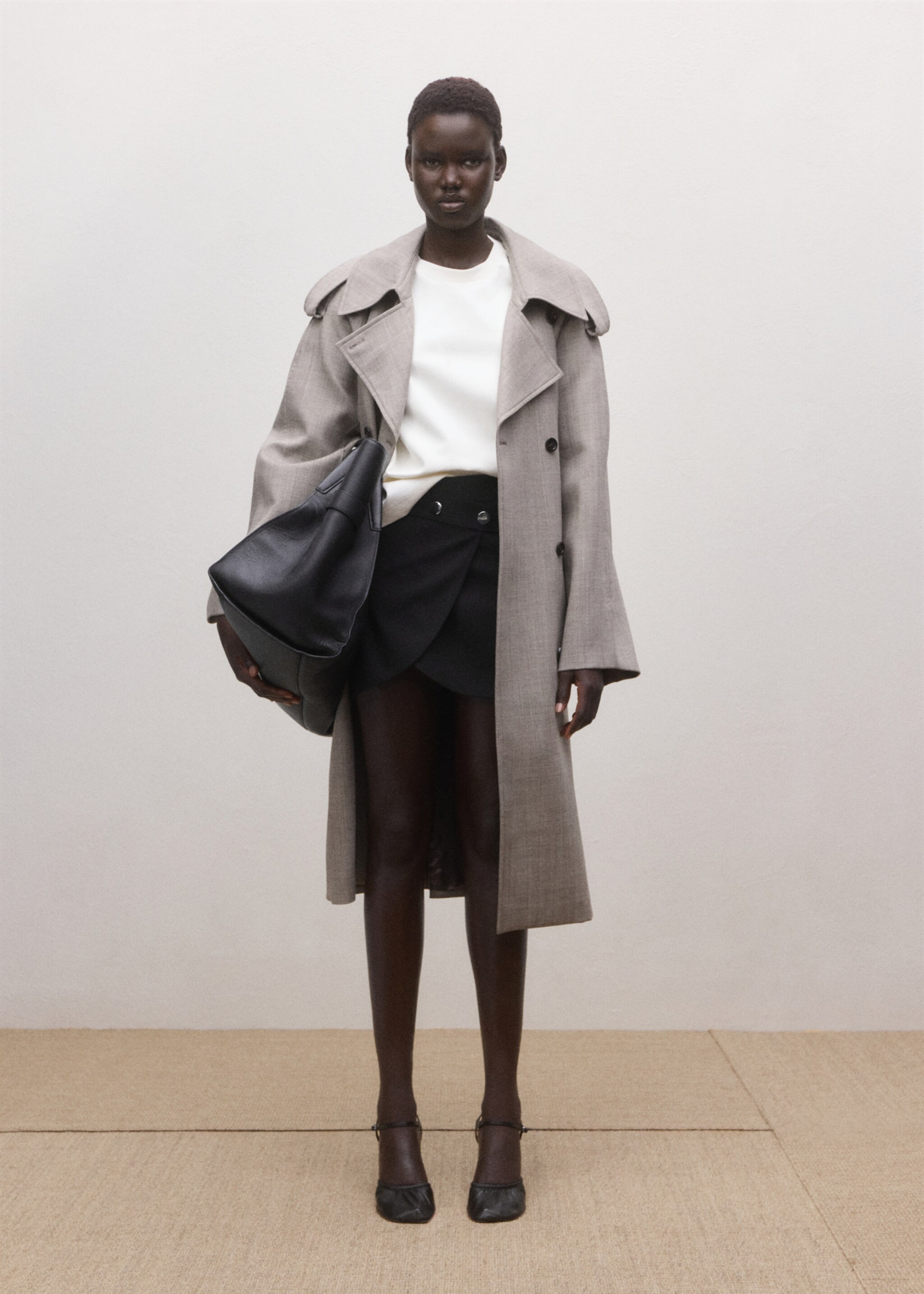 腰带系扣短裙 - null, 黑色. Ref: 27033342-01.