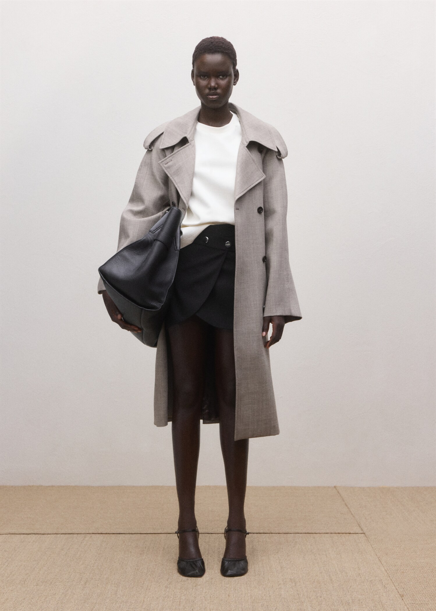 腰带系扣短裙 - null