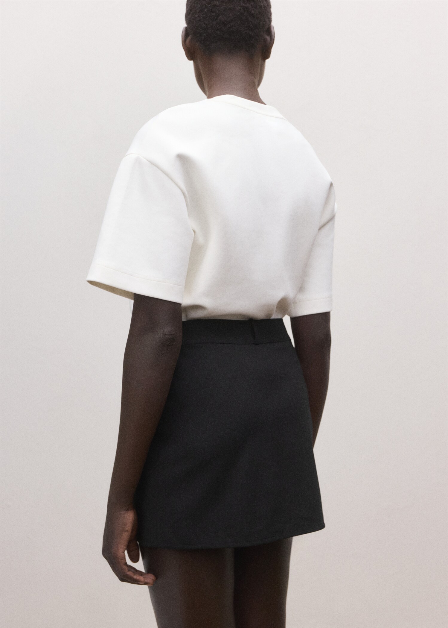 腰带系扣短裙 - null