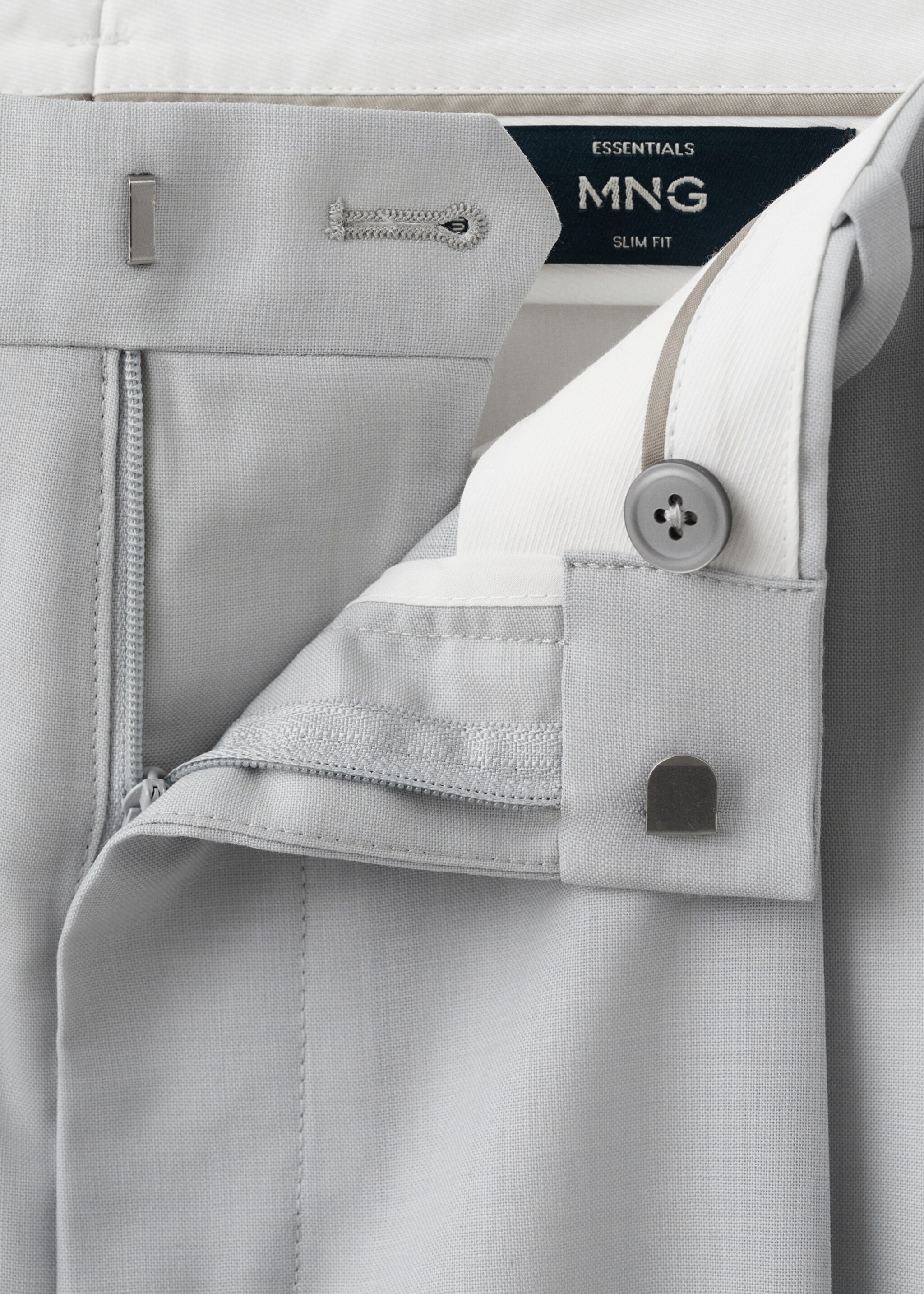 Pantalon 100 % laine froide coupe droite - Détail de l'article 0, Gris chiné clair. Ref: 27035932-01.