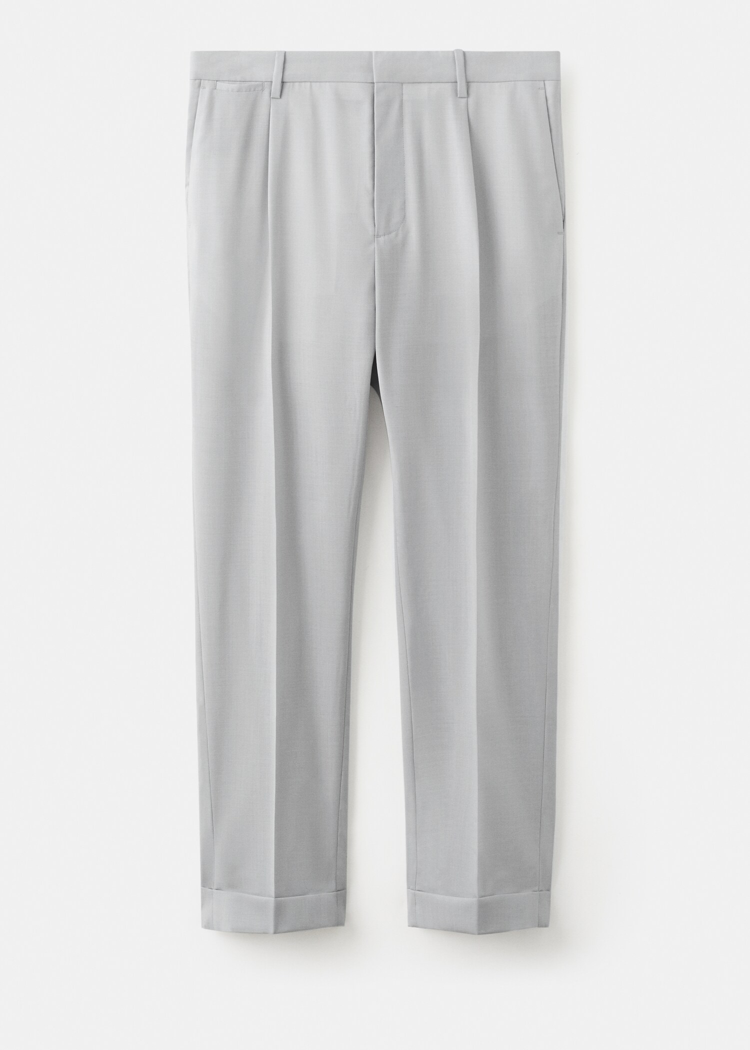 100% virgin wool regular fit trousers - Article without model