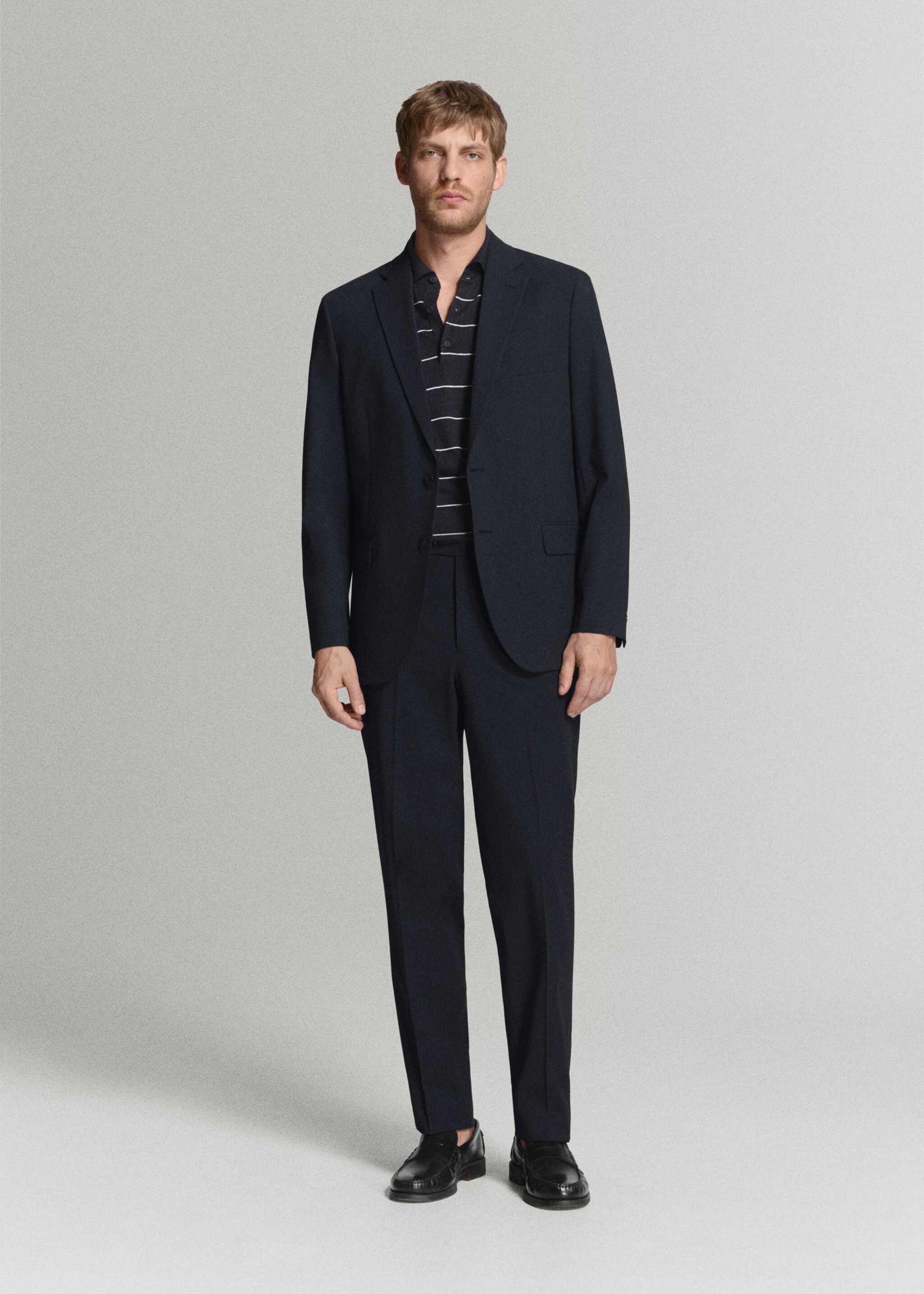 London regular-fit suit jacket - General plane, Navy. Ref: 27025939-01.
