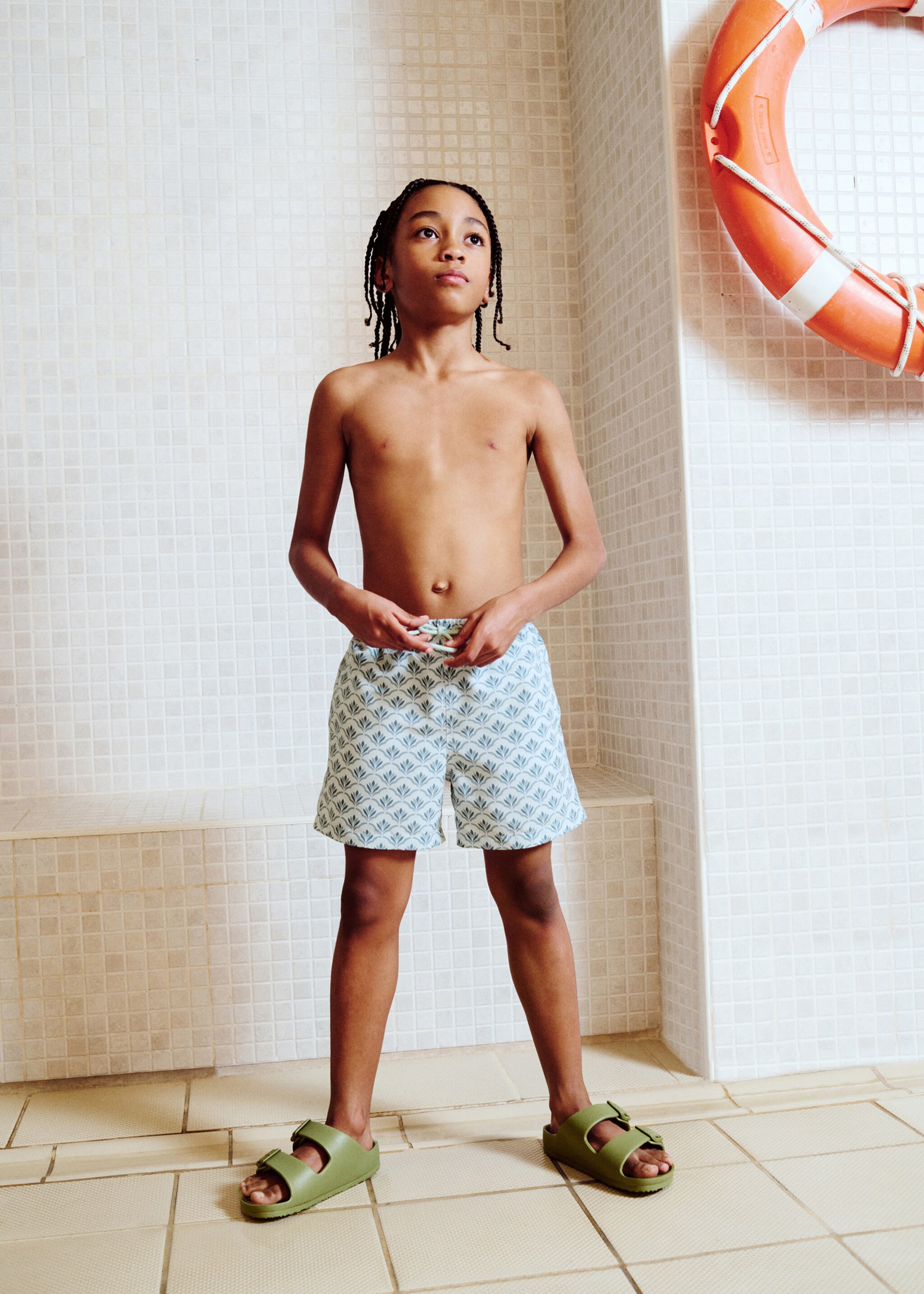 Bañador estampado floral - Detalle del artículo 5, Verde agua. Ref: 27035984-01.