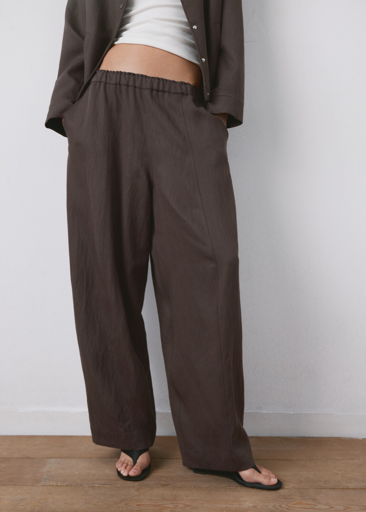 Mid-rise lyocell trousers - Medium plane