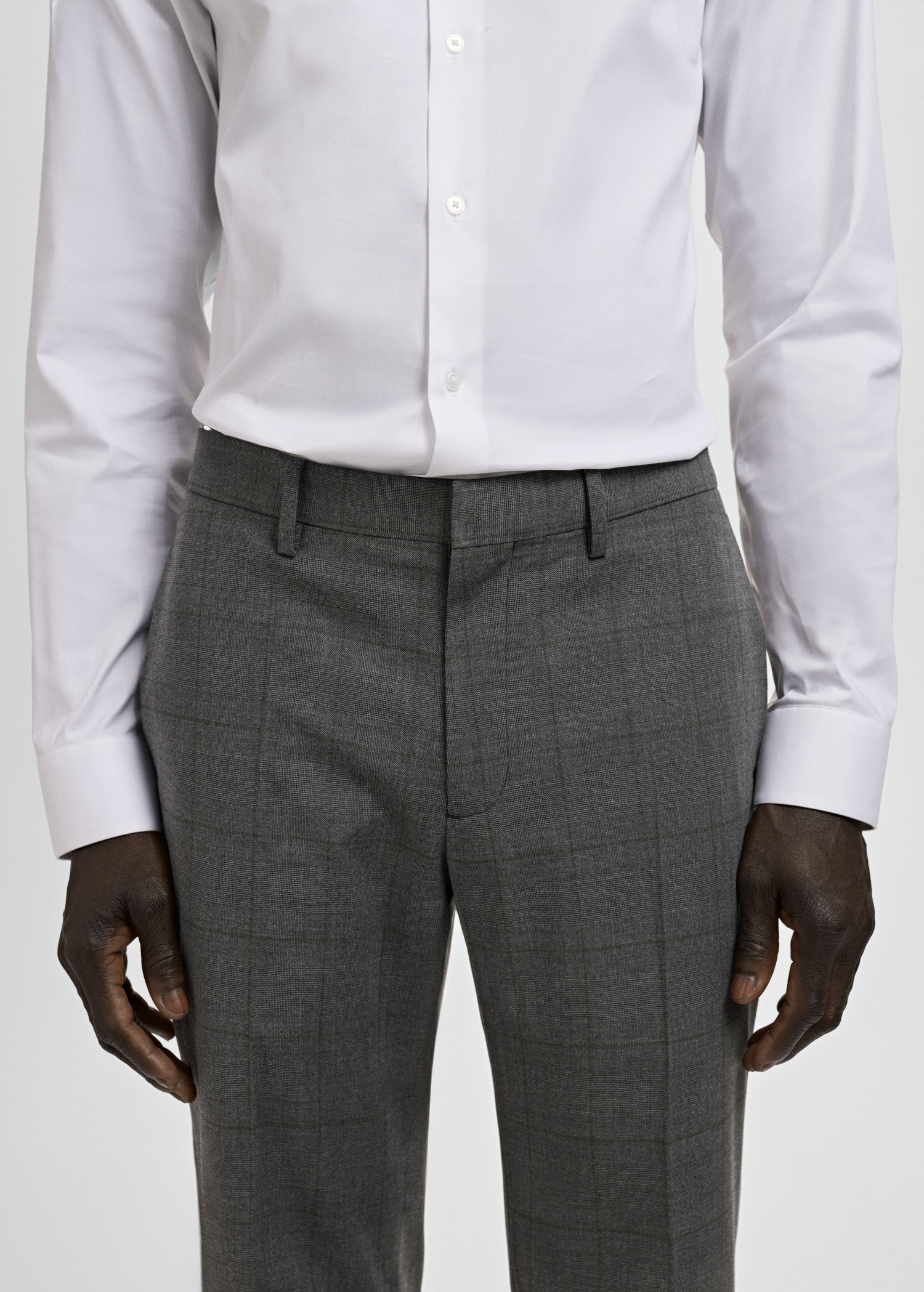 Stretch fabric super slim-fit suit trousers - Details of the article 1