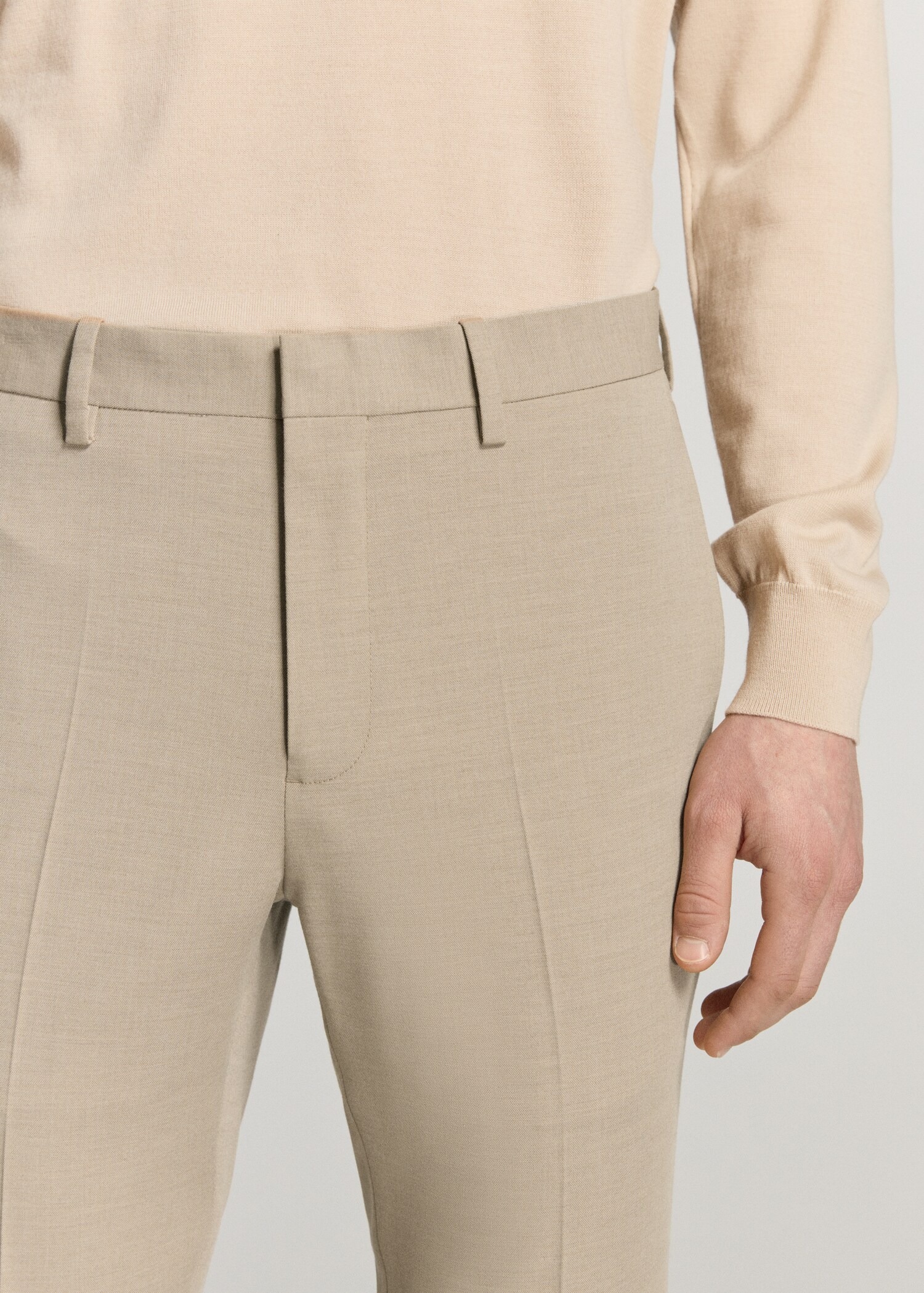 Stretch fabric super slim-fit suit trousers - Details of the article 1
