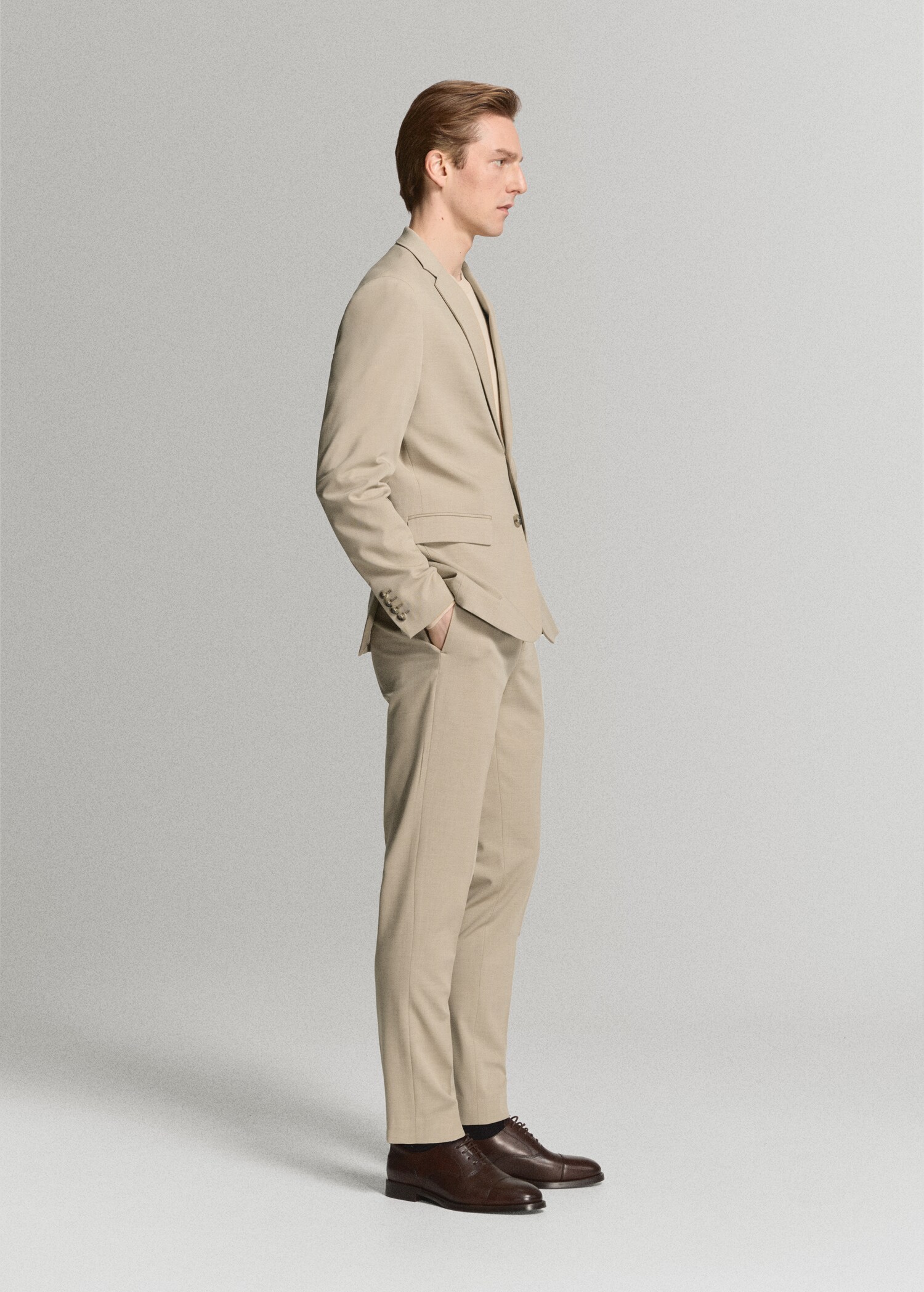 Stretch fabric super slim-fit suit trousers - Details of the article 2