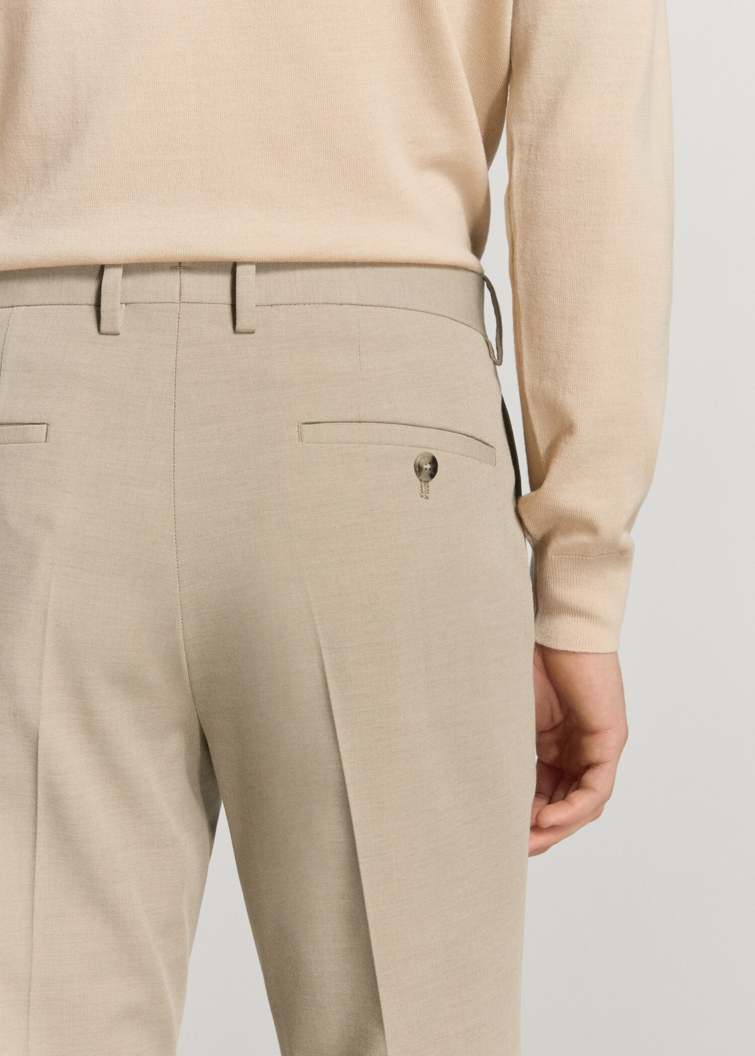 Stretch fabric super slim-fit suit trousers - Details of the article 3
