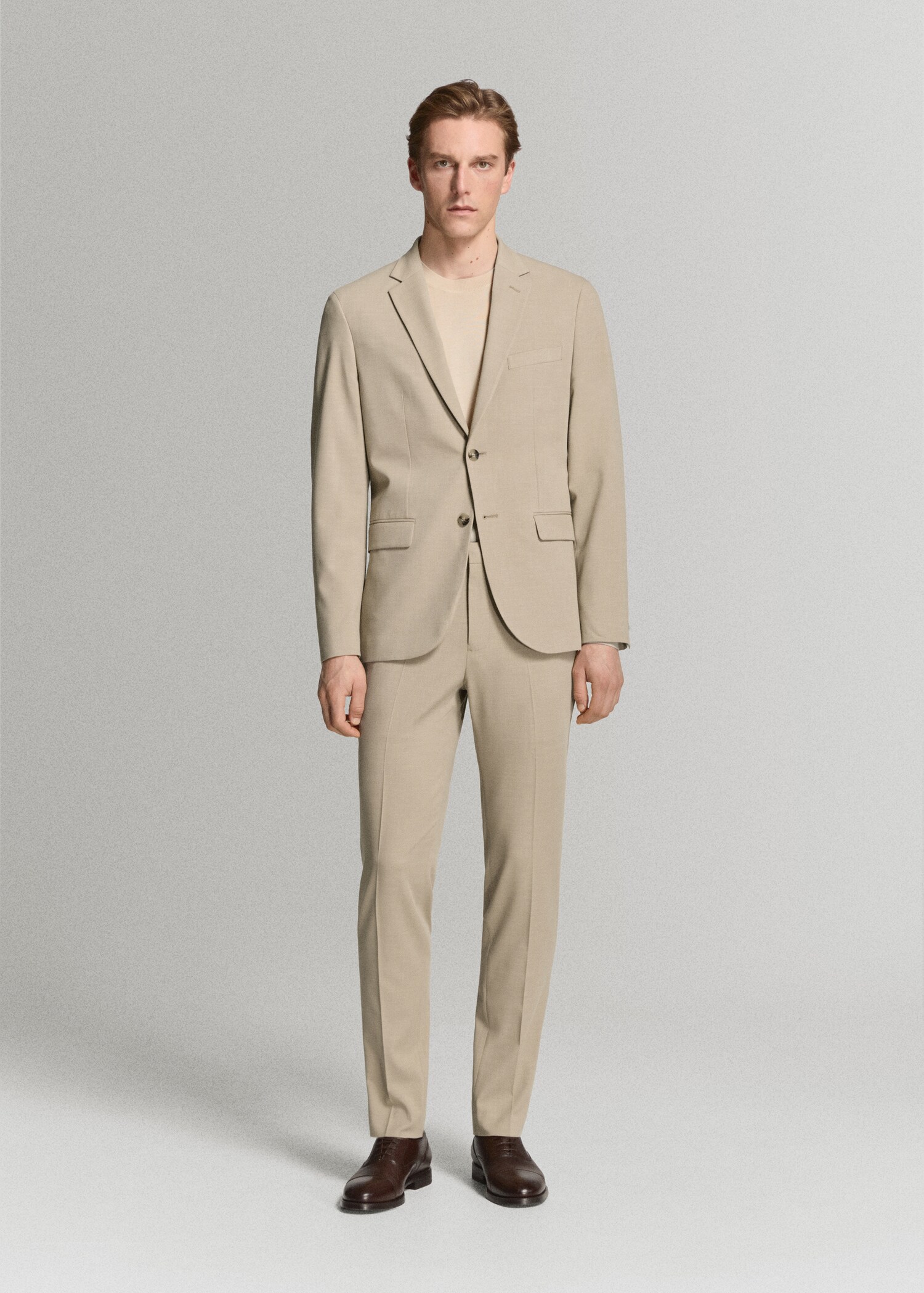 Stretch fabric super slim-fit suit trousers - General plane