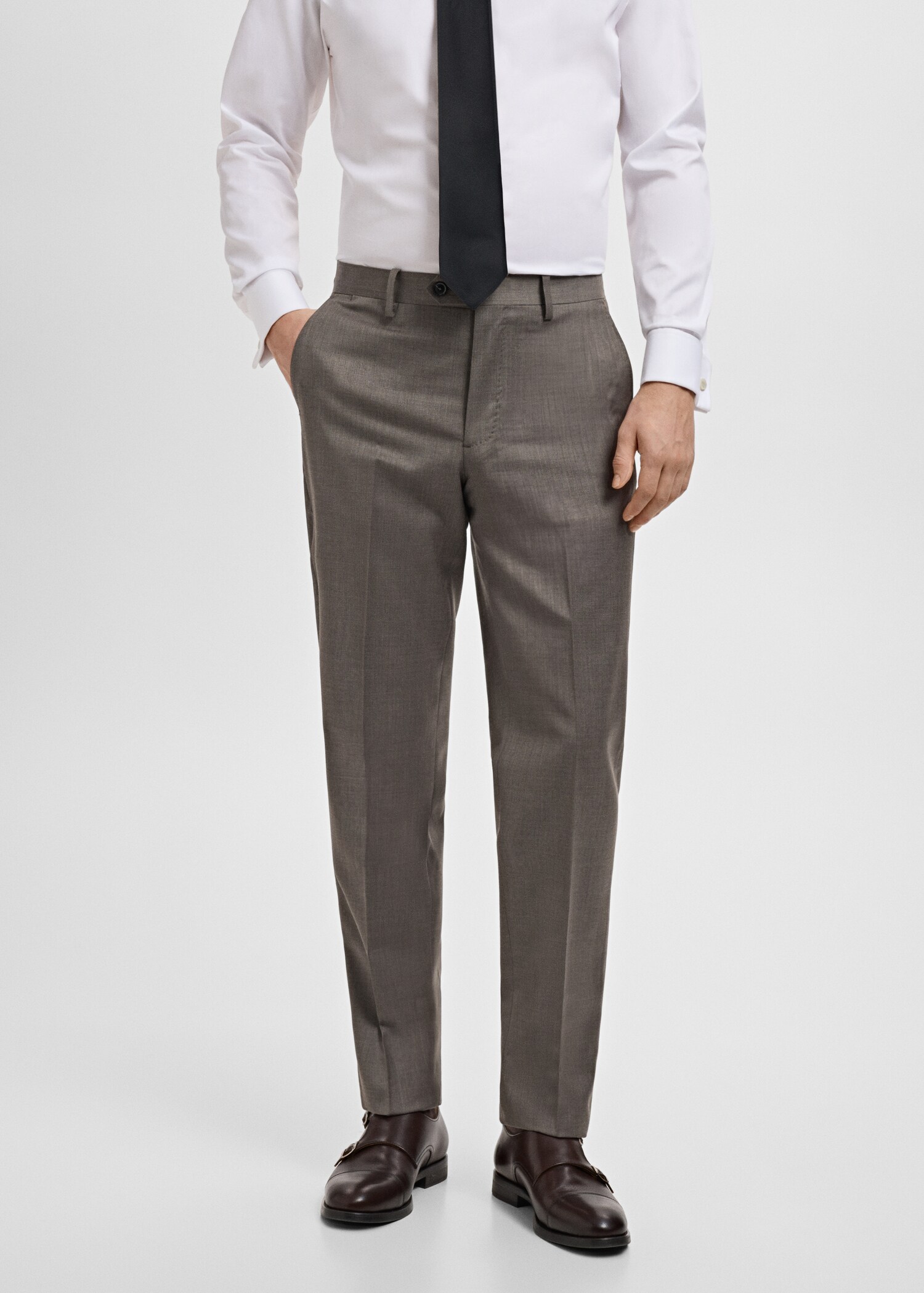 Venice 100% virgin wool suit trousers - Medium plane