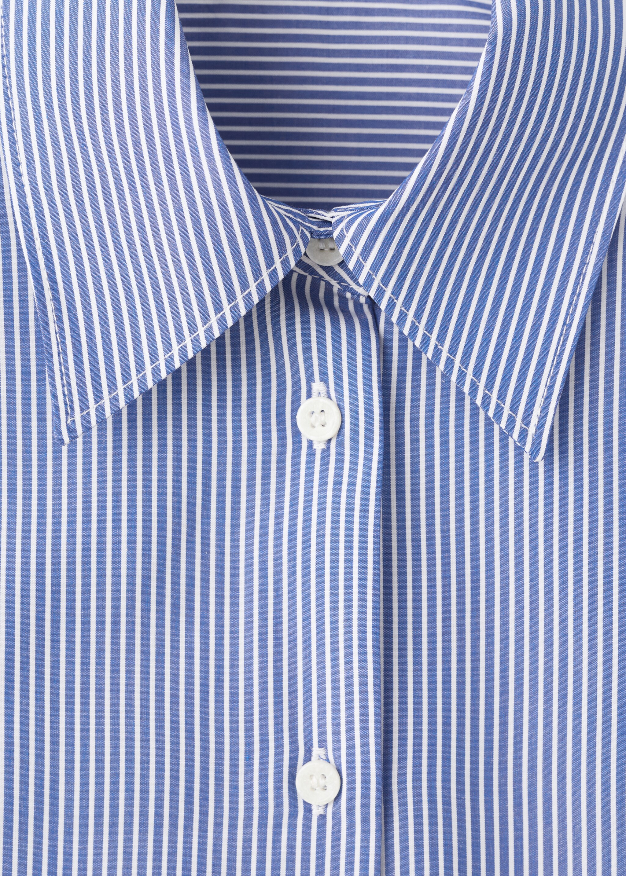 Cotton and lyocell blend straight shirt - Details of the article 0, Sky Blue. Ref: 27041275-01.