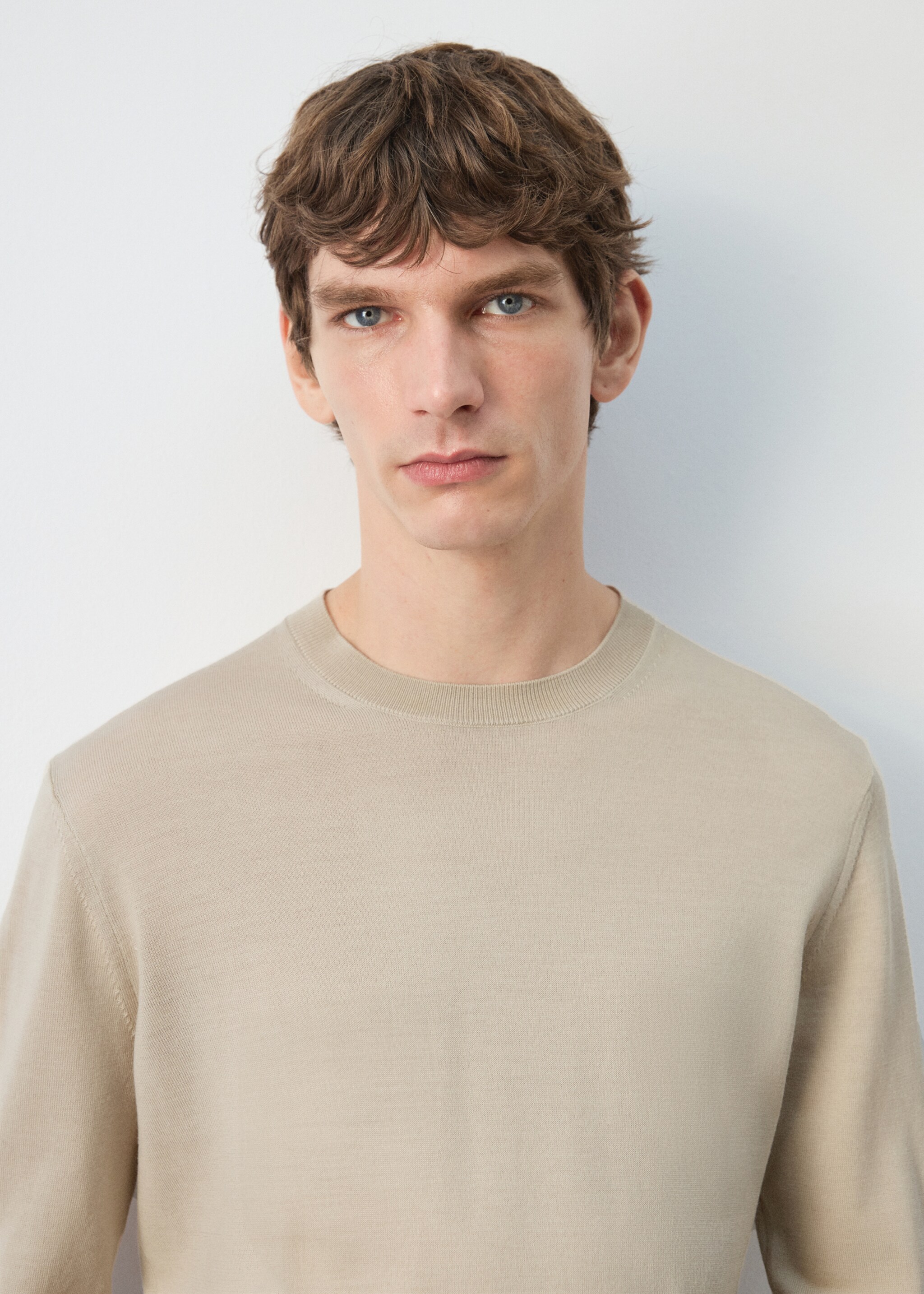 Pull 100 % laine maille fine - Détail de l'article 1, Beige. Ref: 27041284-01.