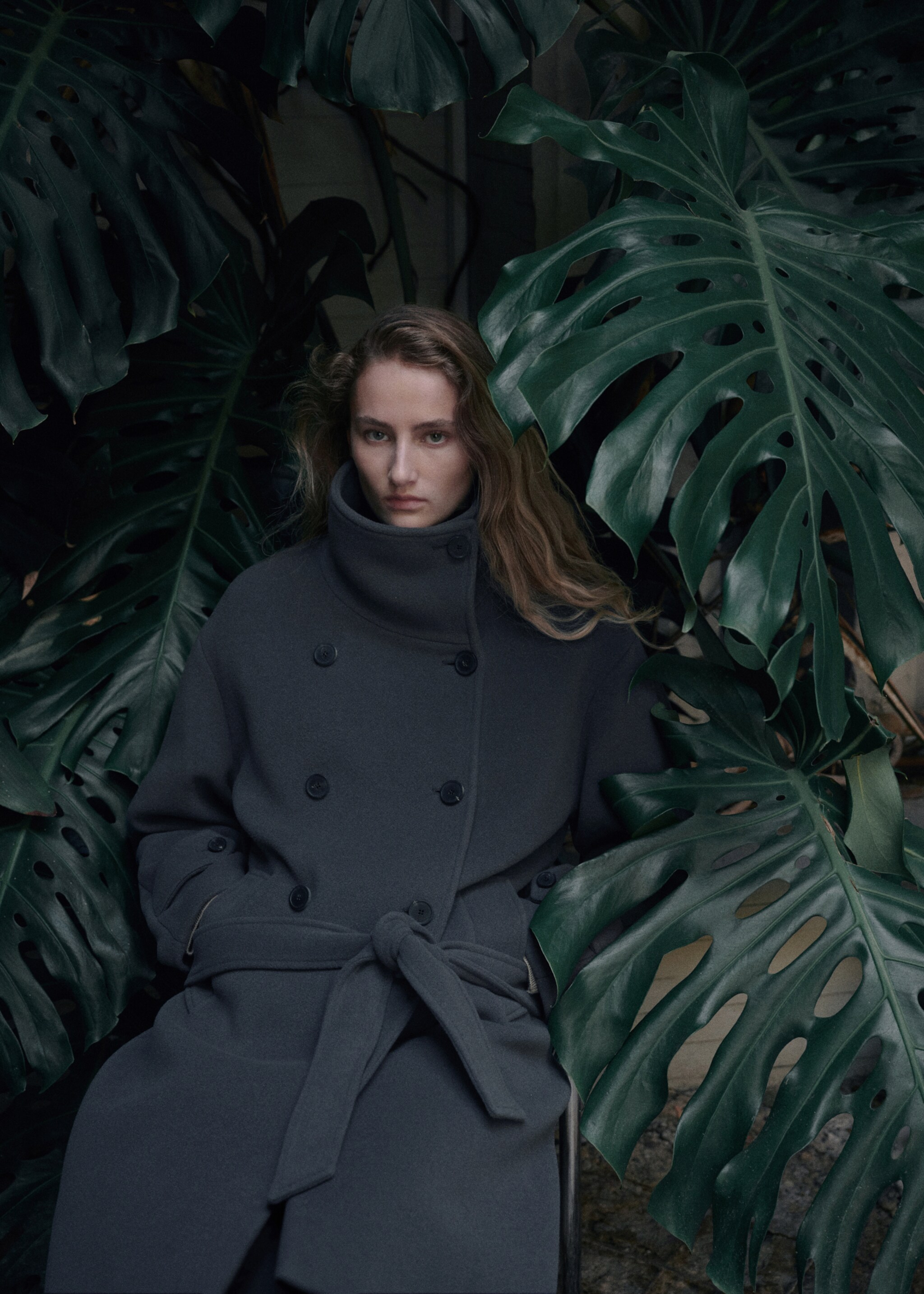 Woollen coat with belt - Details of the article 2, Grey. Ref: 27044438-01.