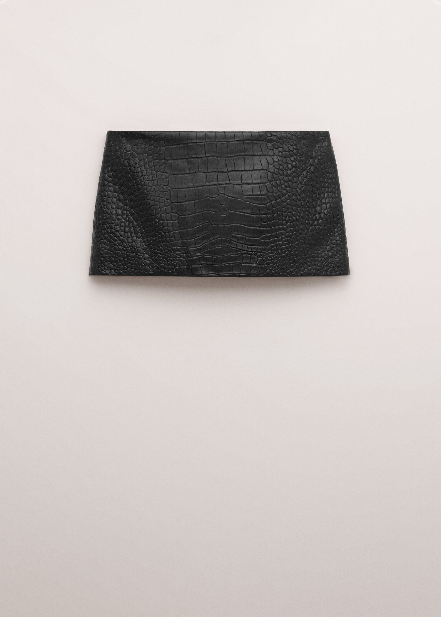 Leather miniskirt with crocodile effect - Article without model