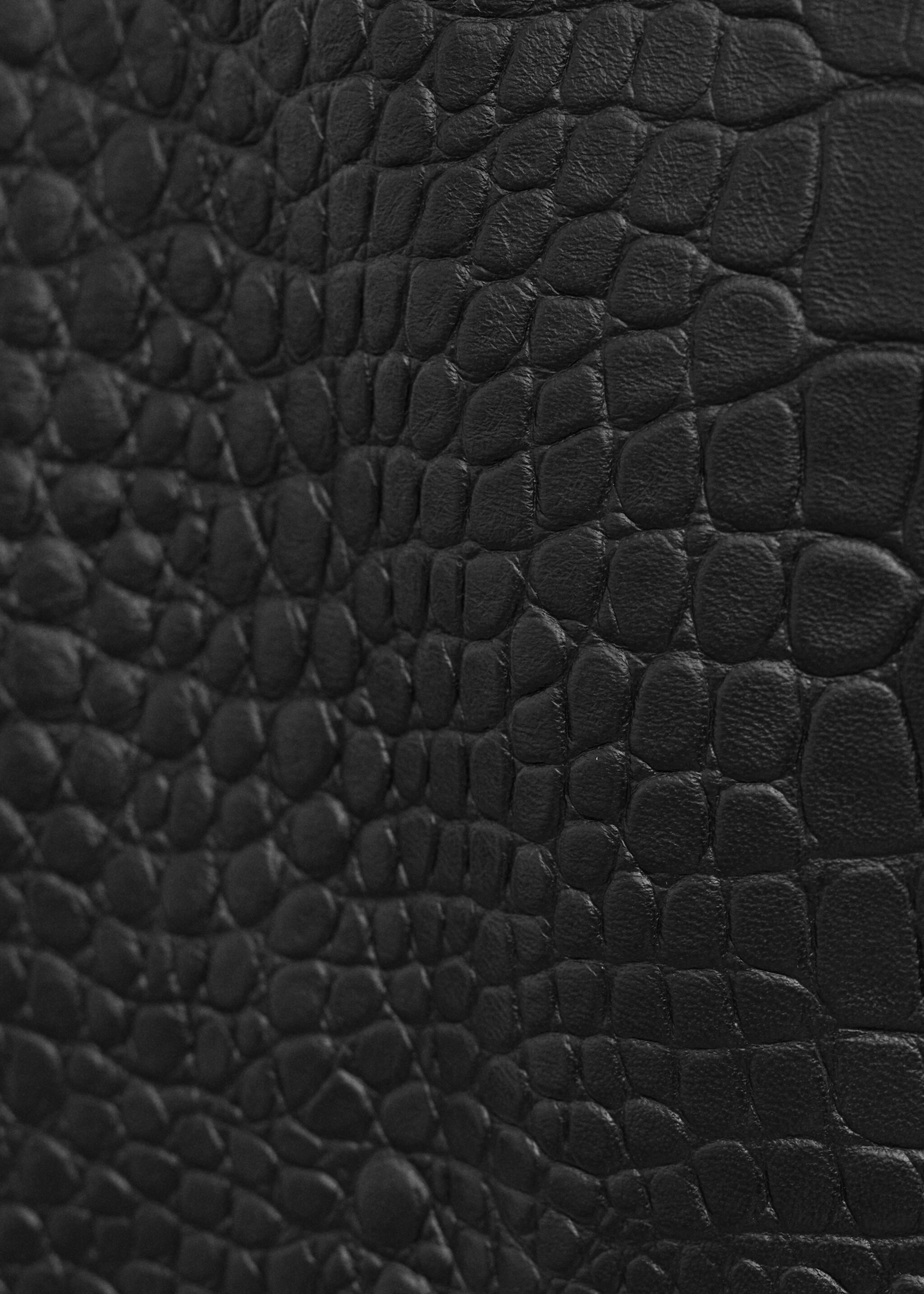 Leather miniskirt with crocodile effect - Details of the article 8, Black. Ref: 27044773-04.