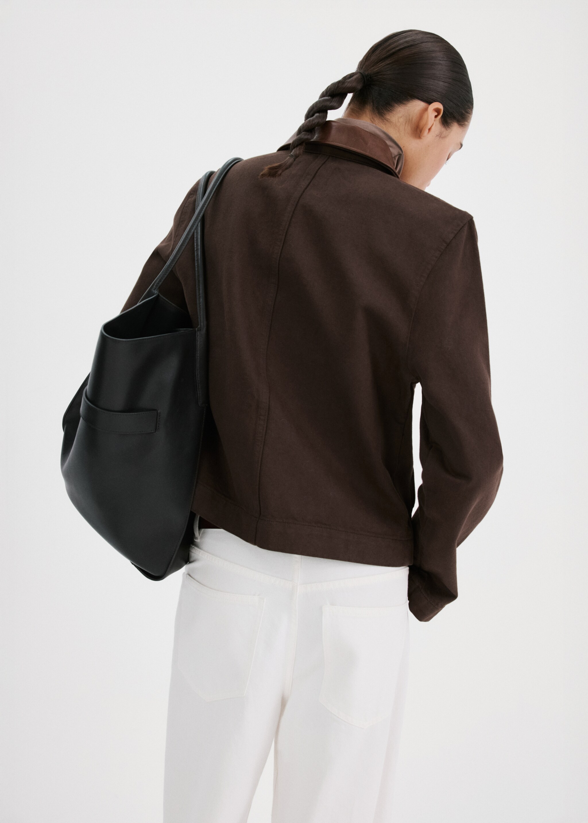 Kontrast yaka denim parka — photo 3