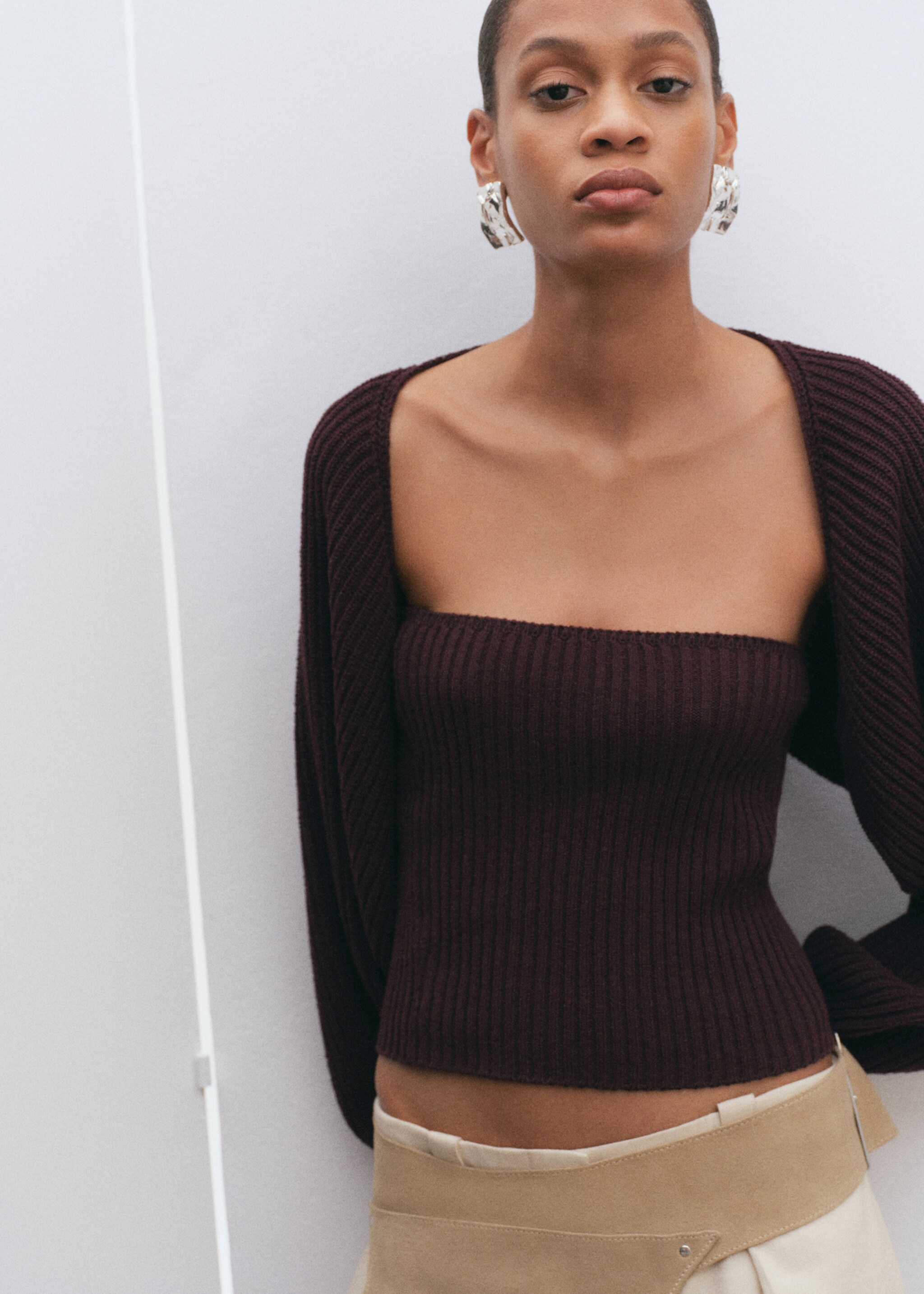 2-piece knit set - Medium plane, Plum. Ref: 27045841-01.