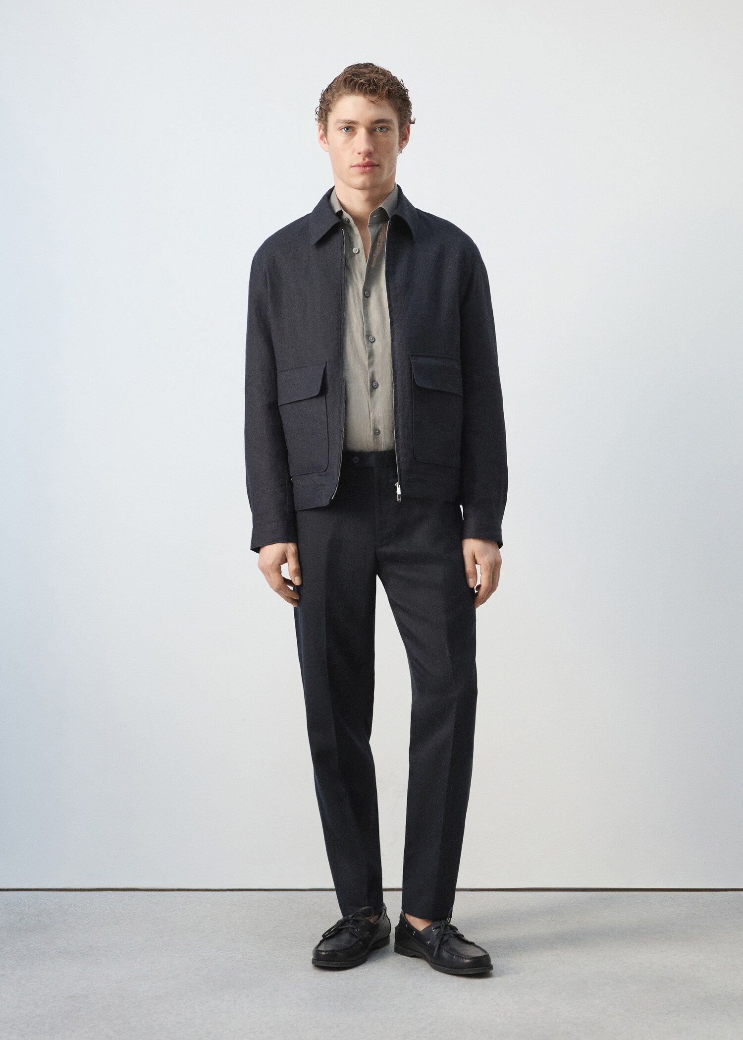 Veste 100 % lin poches - Plan général