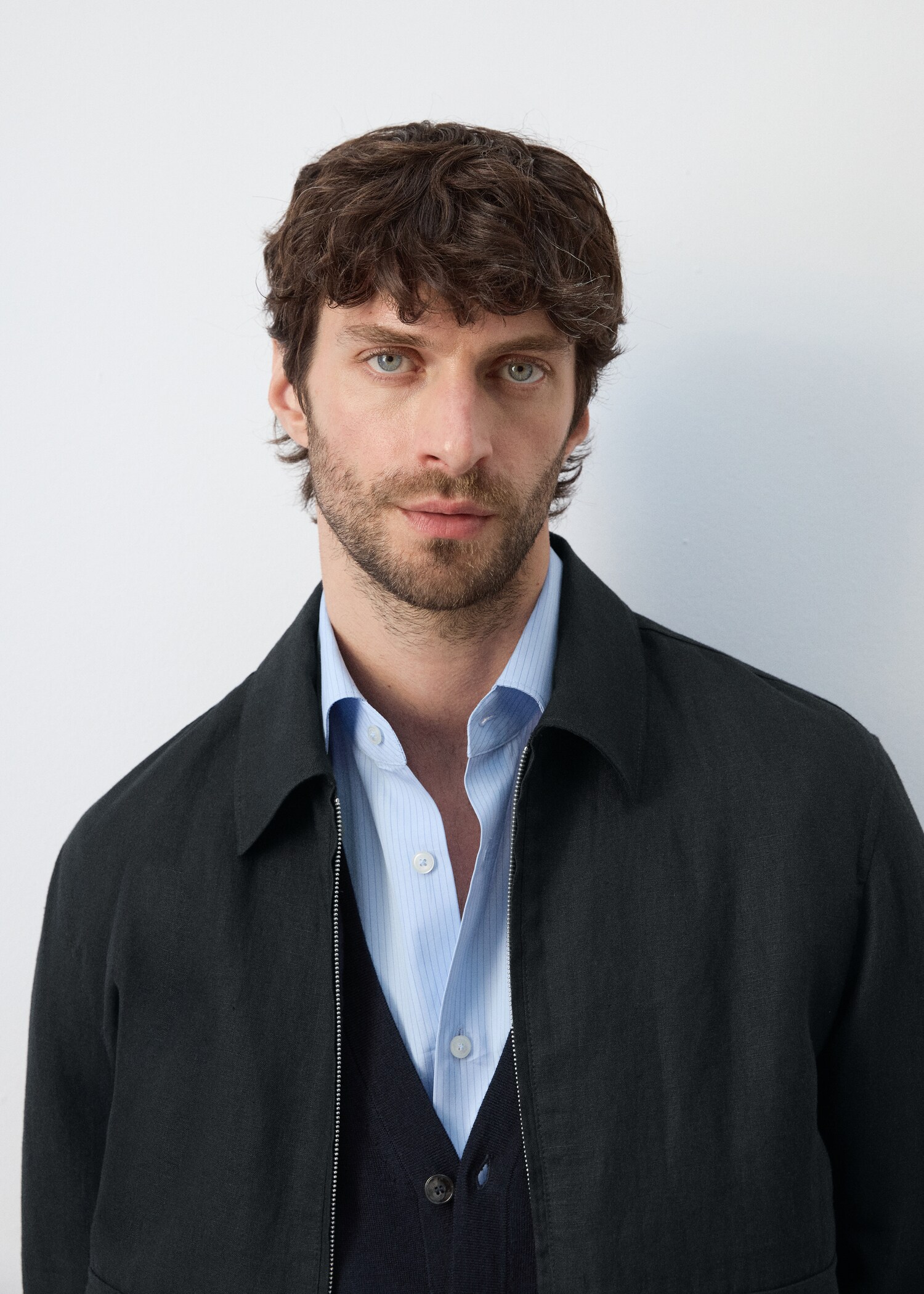 100% linen jacket with pockets - Reverse of the article