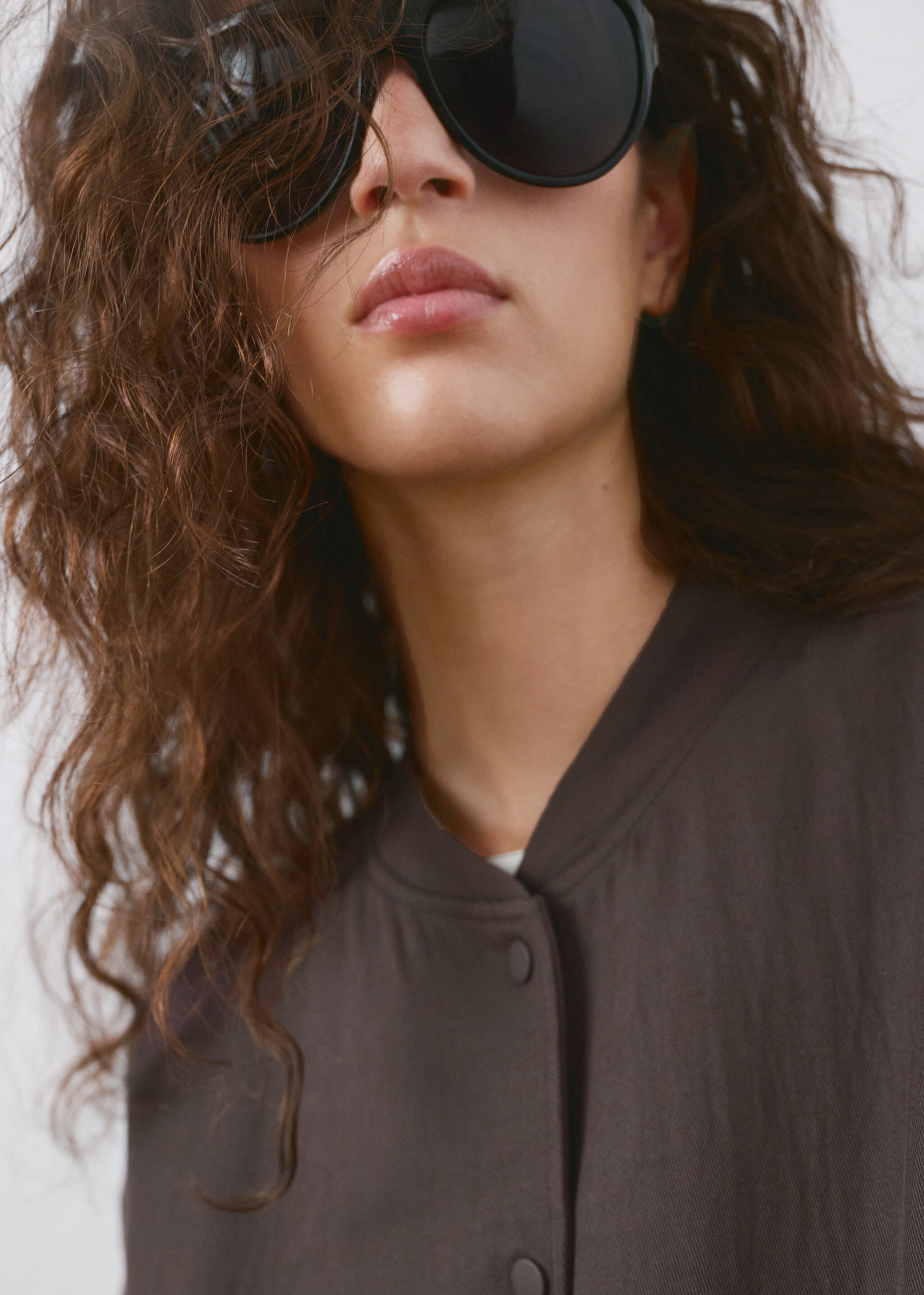 Lyocell bomber jacket - Details of the article 1, Purple. Ref: 27046346-01.