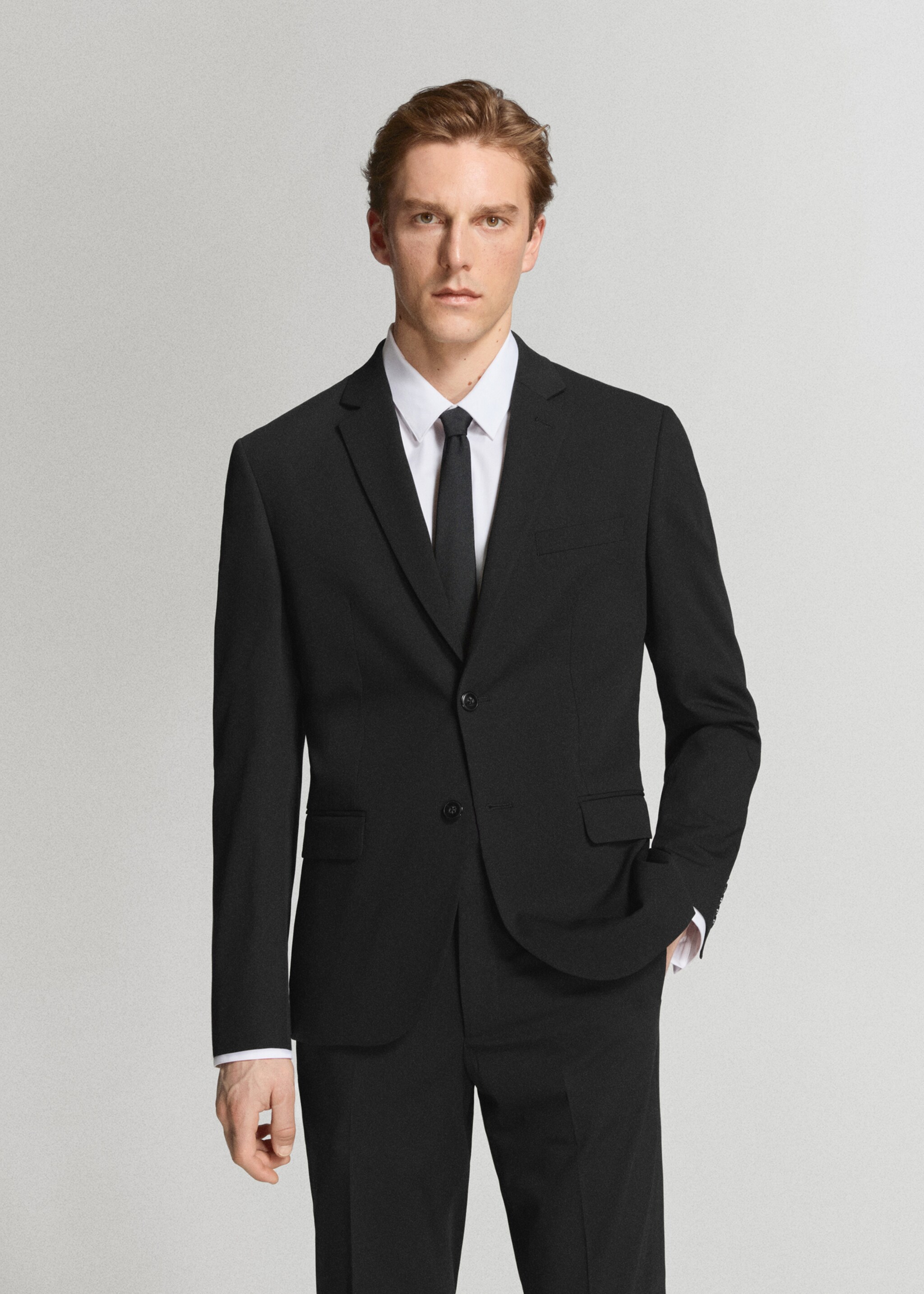 Veste costume París super slim-fit - Plan moyen, Noir. Ref: 27051194-02.