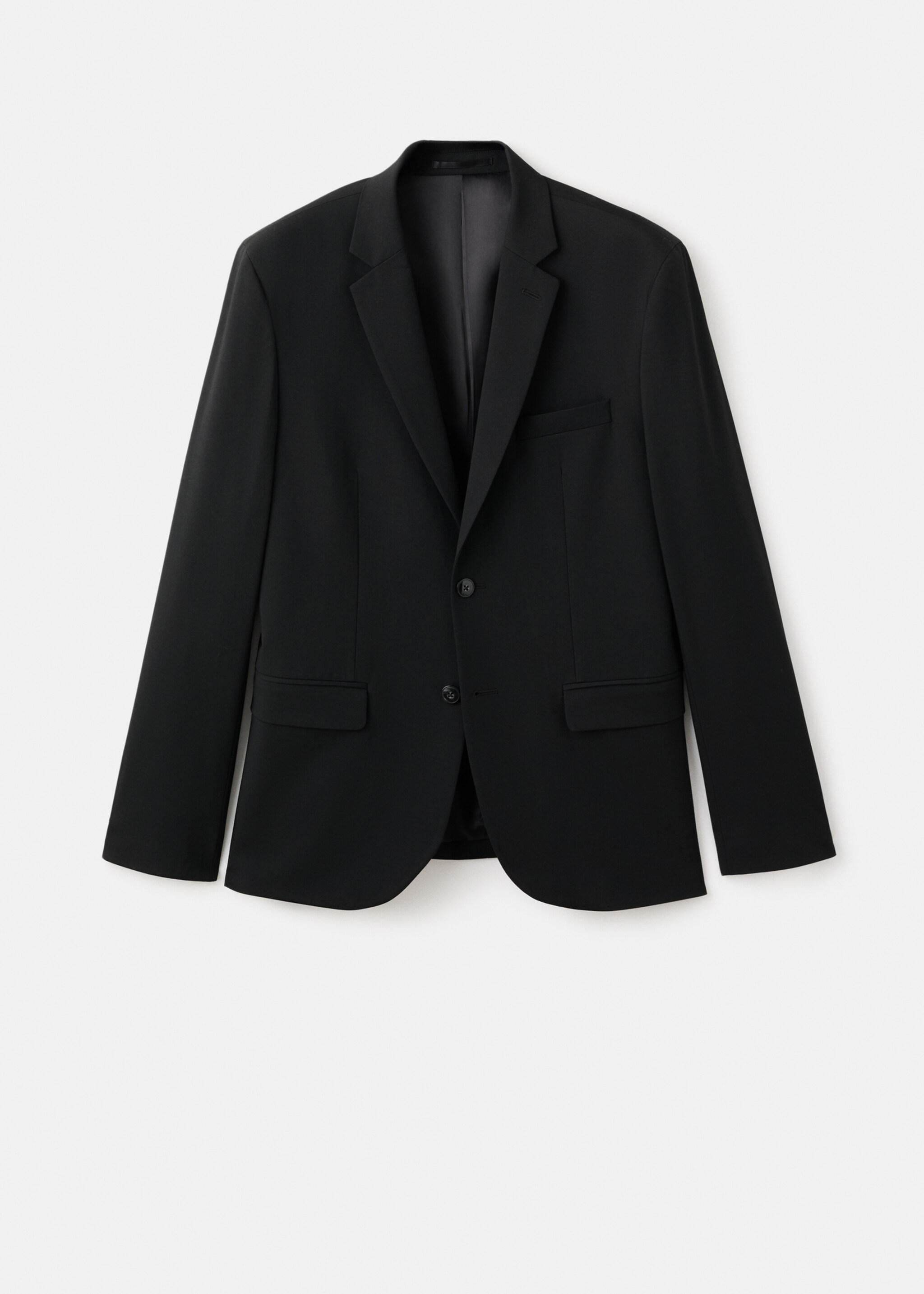 Super slim-fit suit jacket in stretch fabric - Article without model, Black. Ref: 27051194-02.