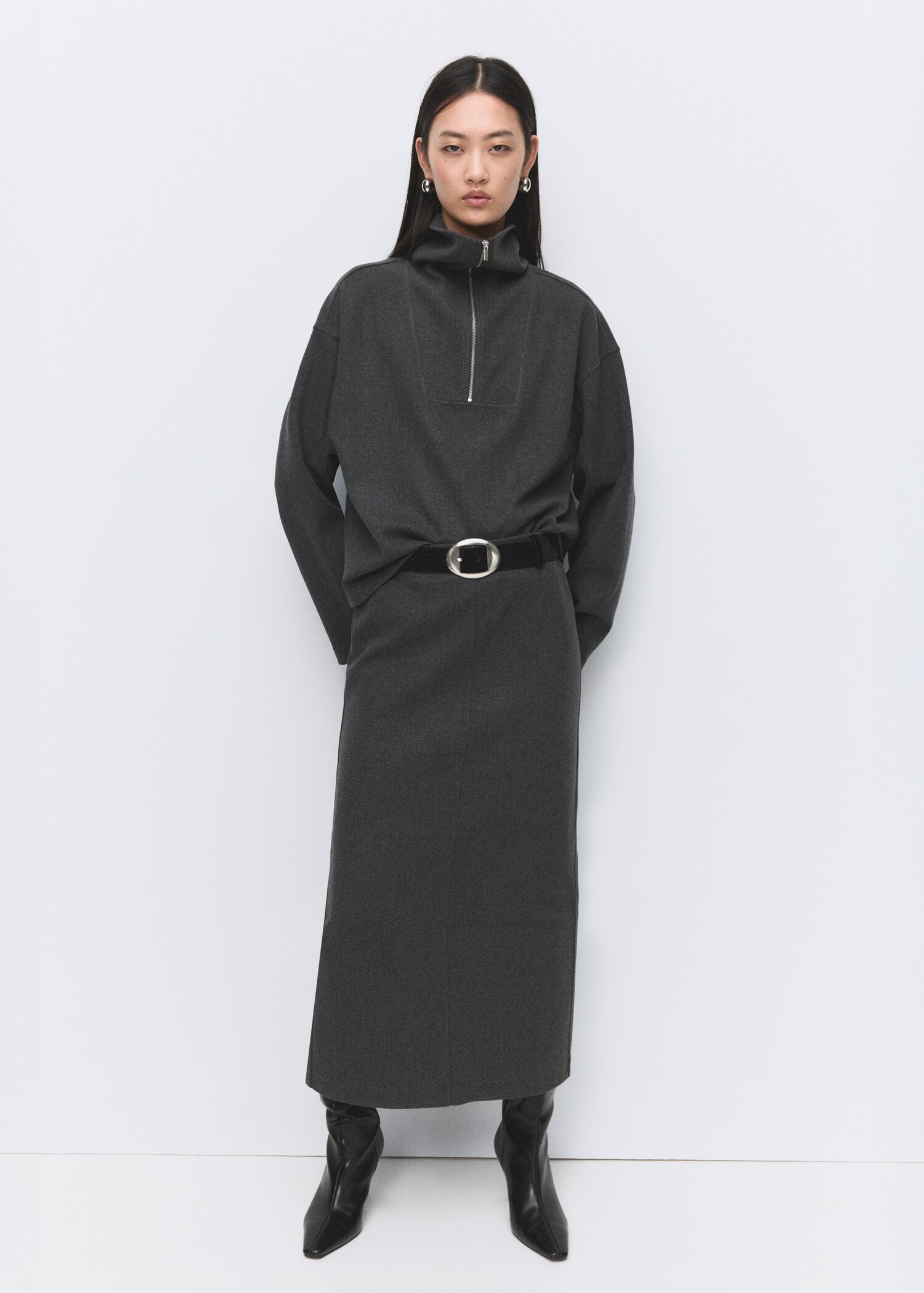 Turtleneck sweatshirt with zip - General plane