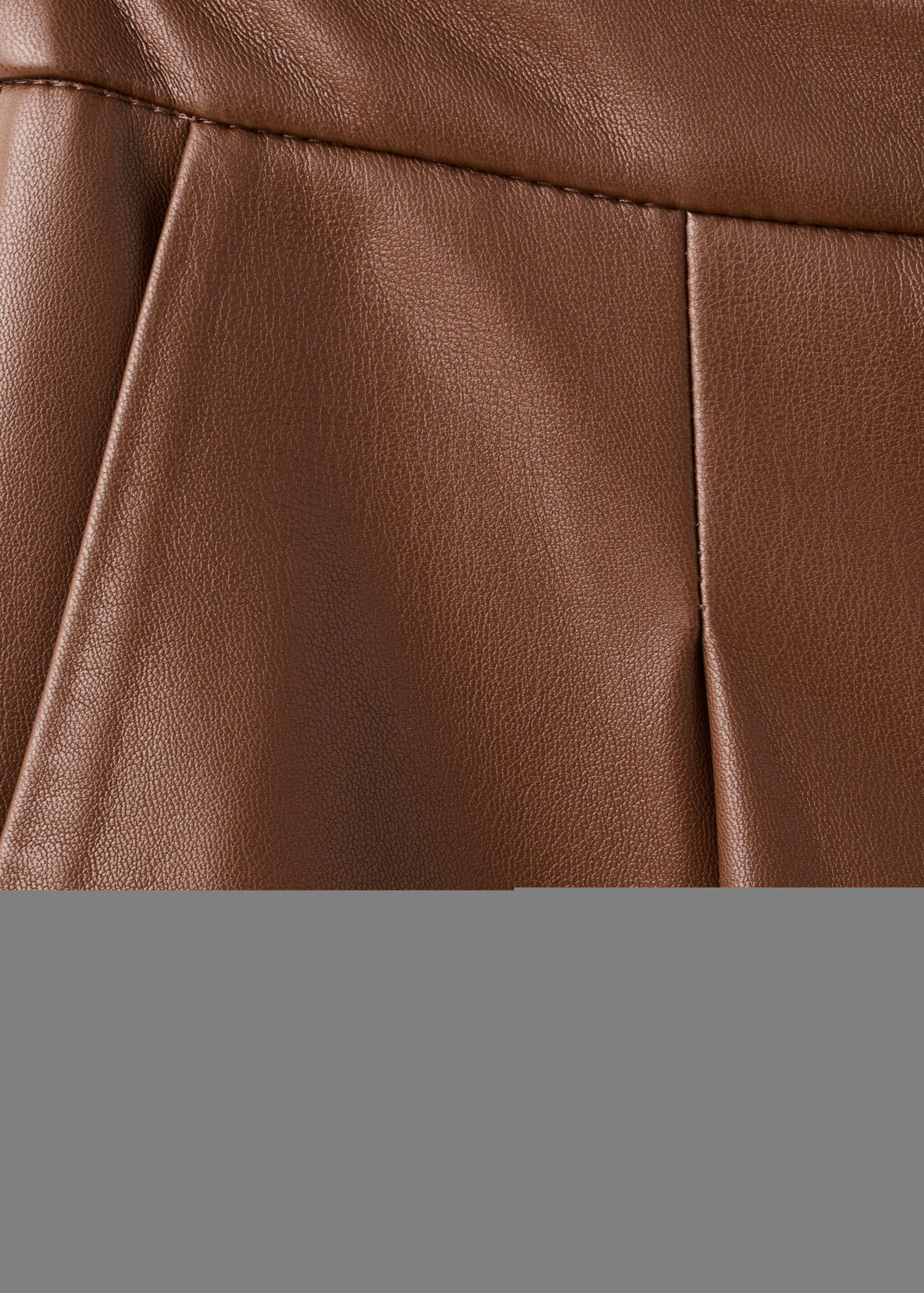 Wide-leg faux-leather trousers - Details of the article 0, Medium Brown. Ref: 27051290-01.