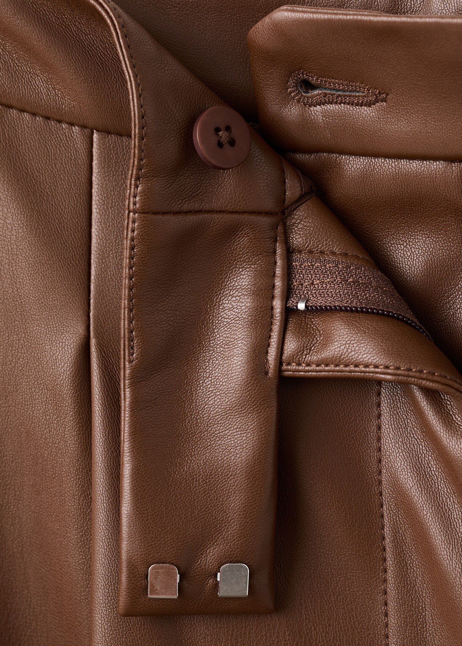 Wide-leg faux-leather trousers - Details of the article 8