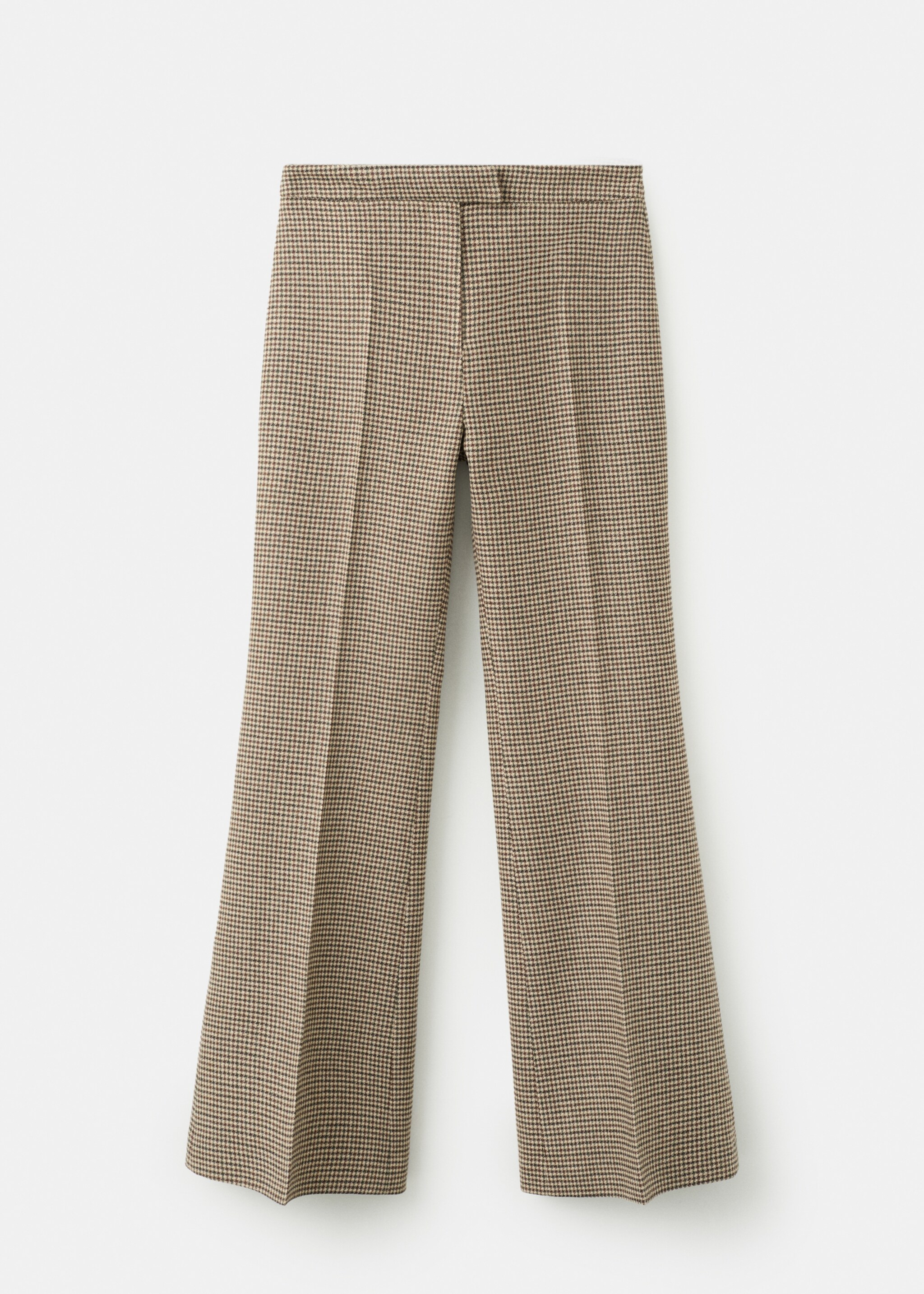 Houndstooth wool-blend trousers - Article without model, Medium Brown. Ref: 27051323-01.