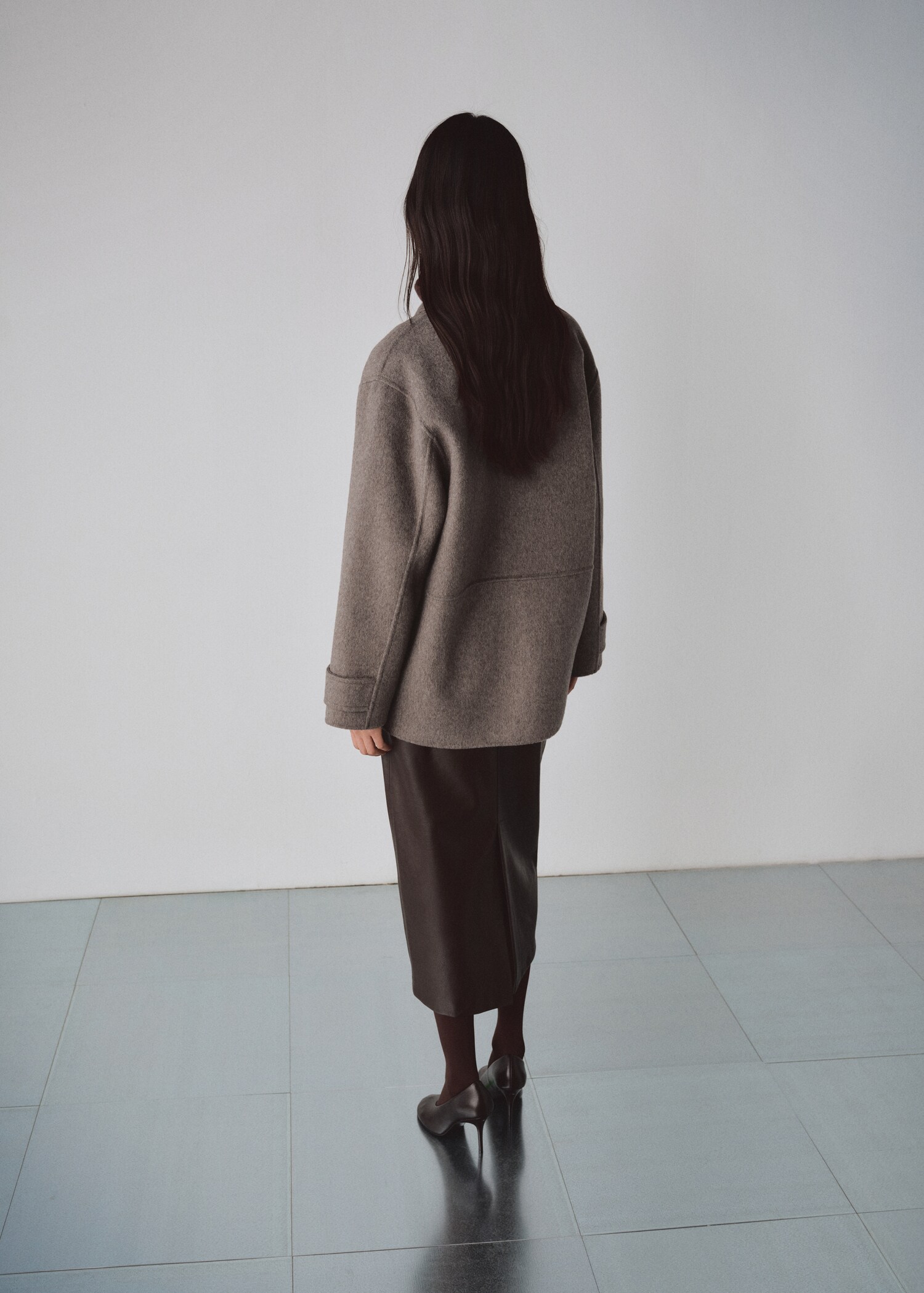 Chaqueta lana bolsillos - Reverso del artículo