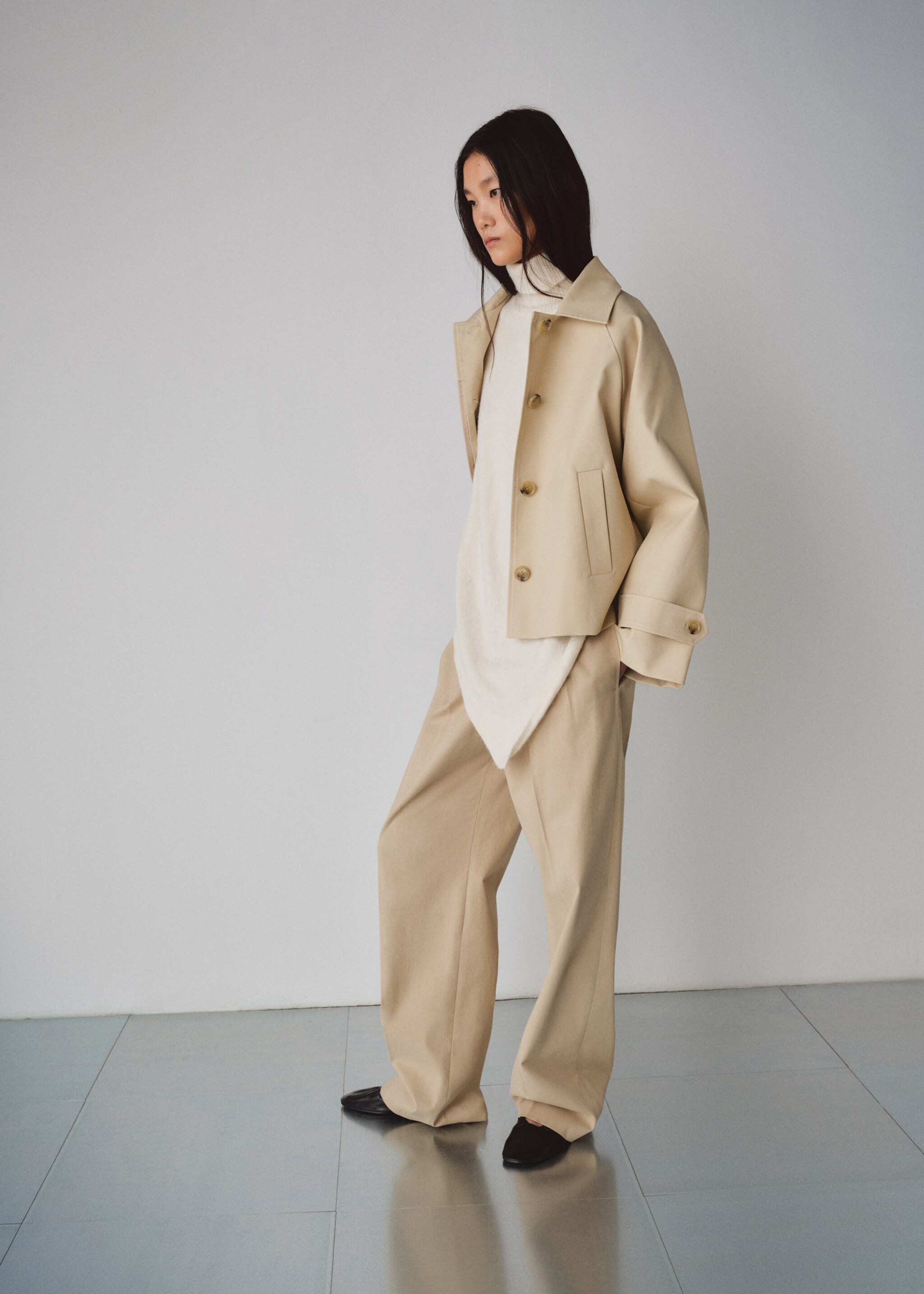Oversized short trench coat - General plane, Beige. Ref: 27054774-02.