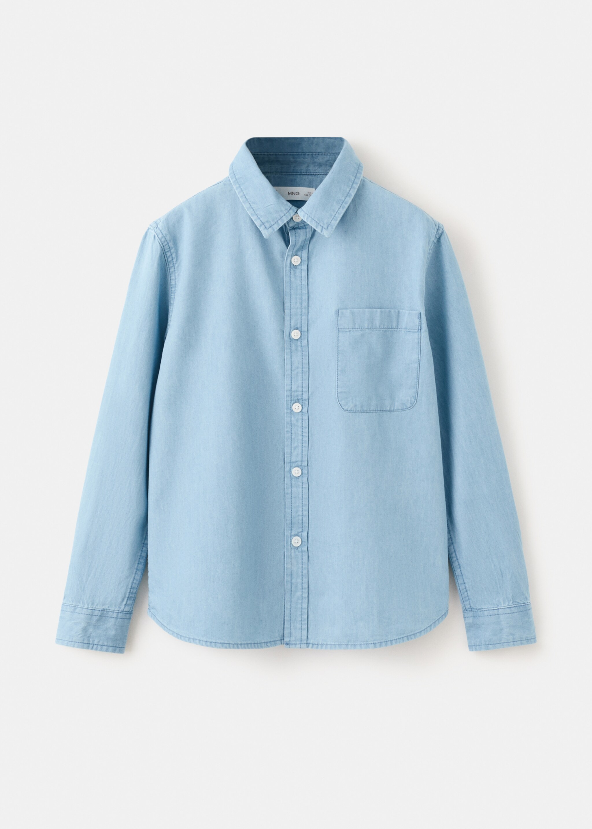 Cotton denim shirt - Article without model, Light Blue. Ref: 27055153-01.