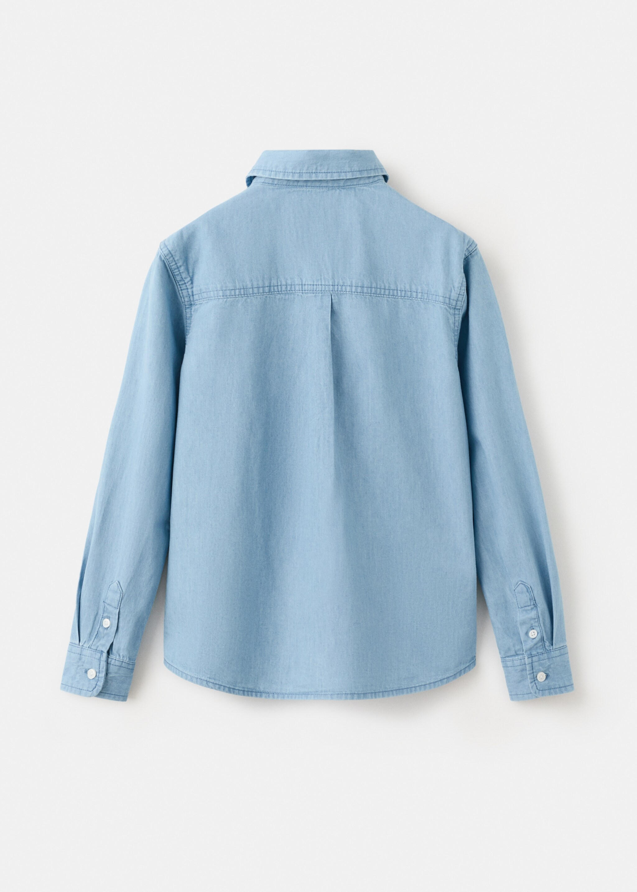 Cotton denim shirt - Reverse of the article, Light Blue. Ref: 27055153-01.