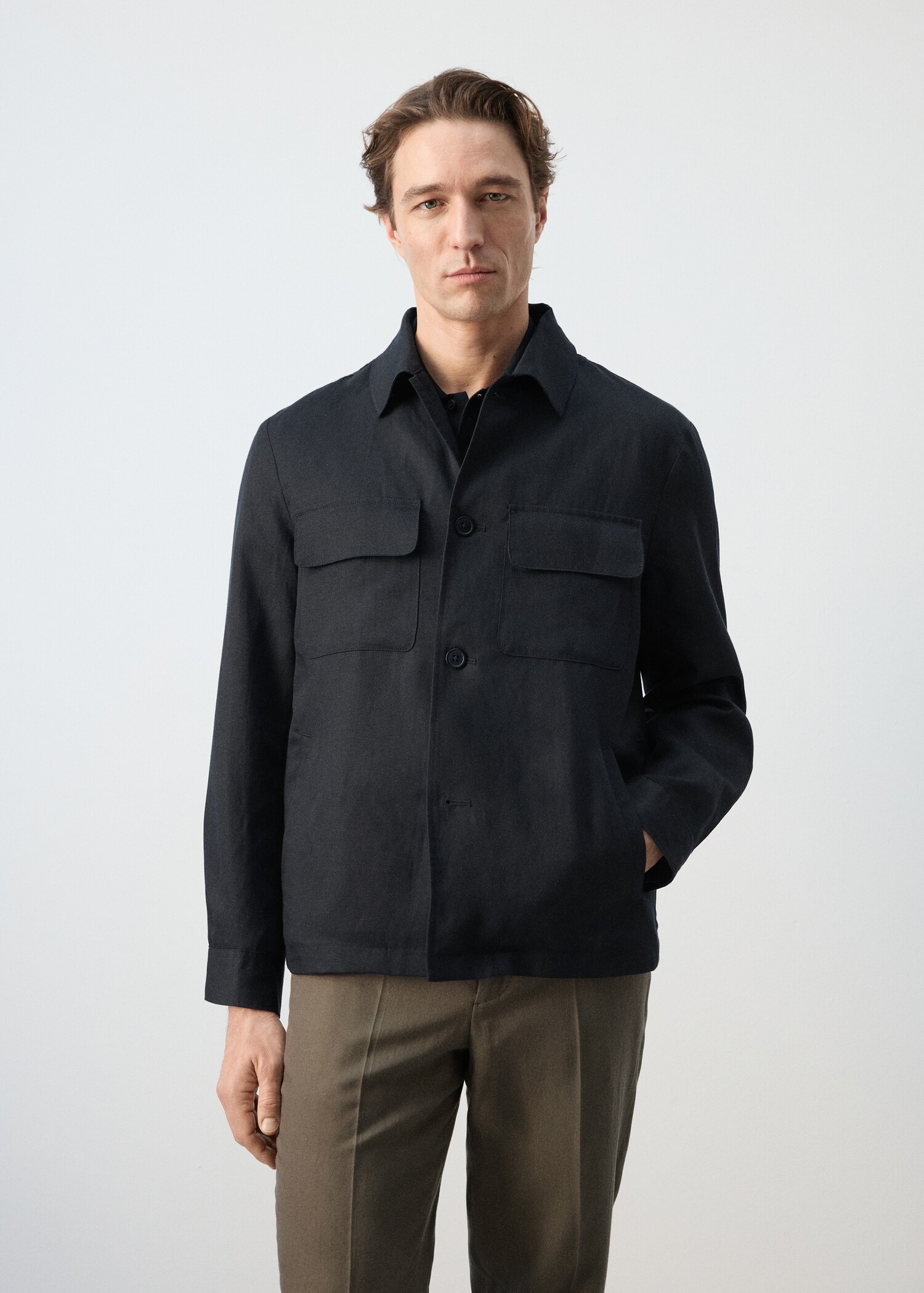 Ruched-back lyocell jacket - Medium plane