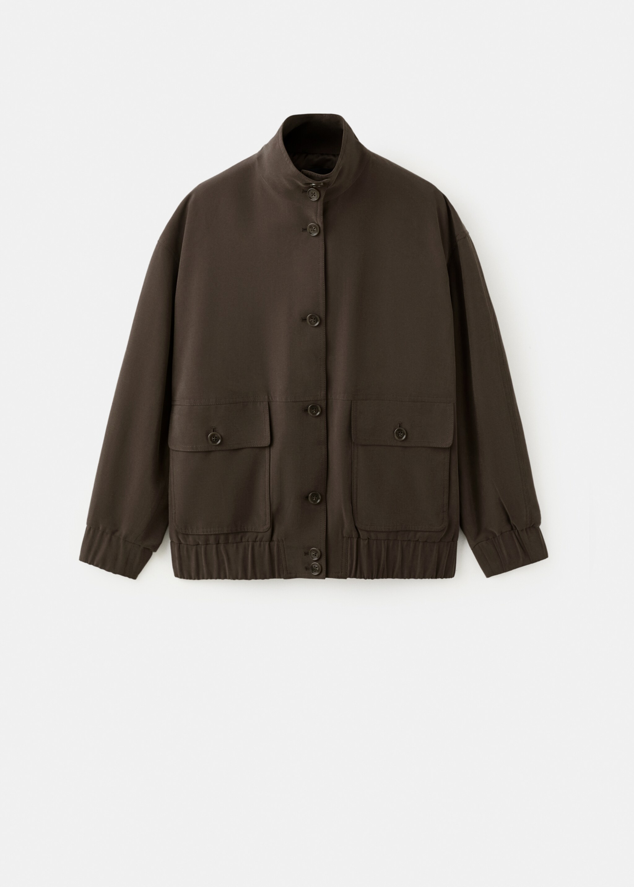 Oversize-jacka med fickor - Artikel utan modell, Choklad. Ref: 27057139-01.