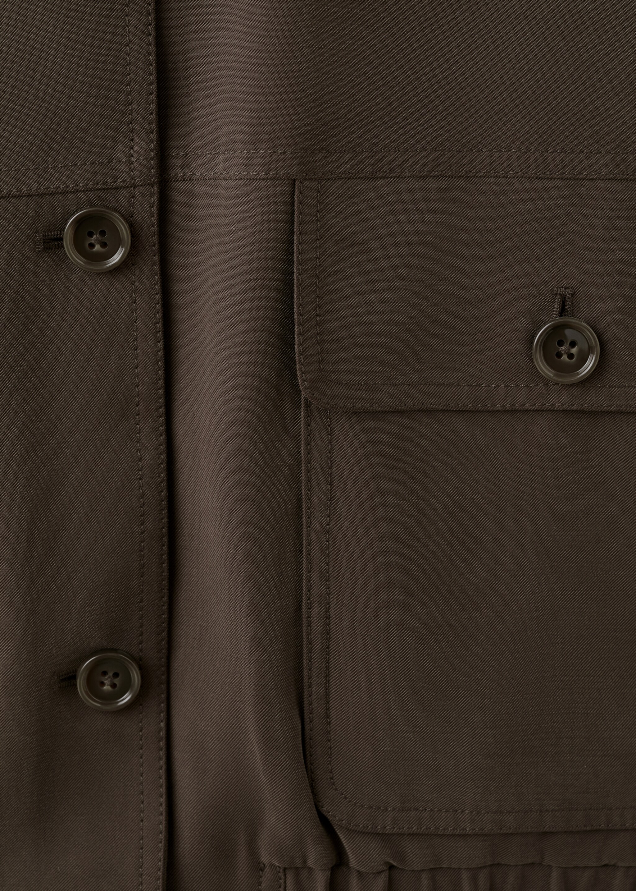 Oversize-jacka med fickor - Detaljer om artikeln 8, Choklad. Ref: 27057139-01.