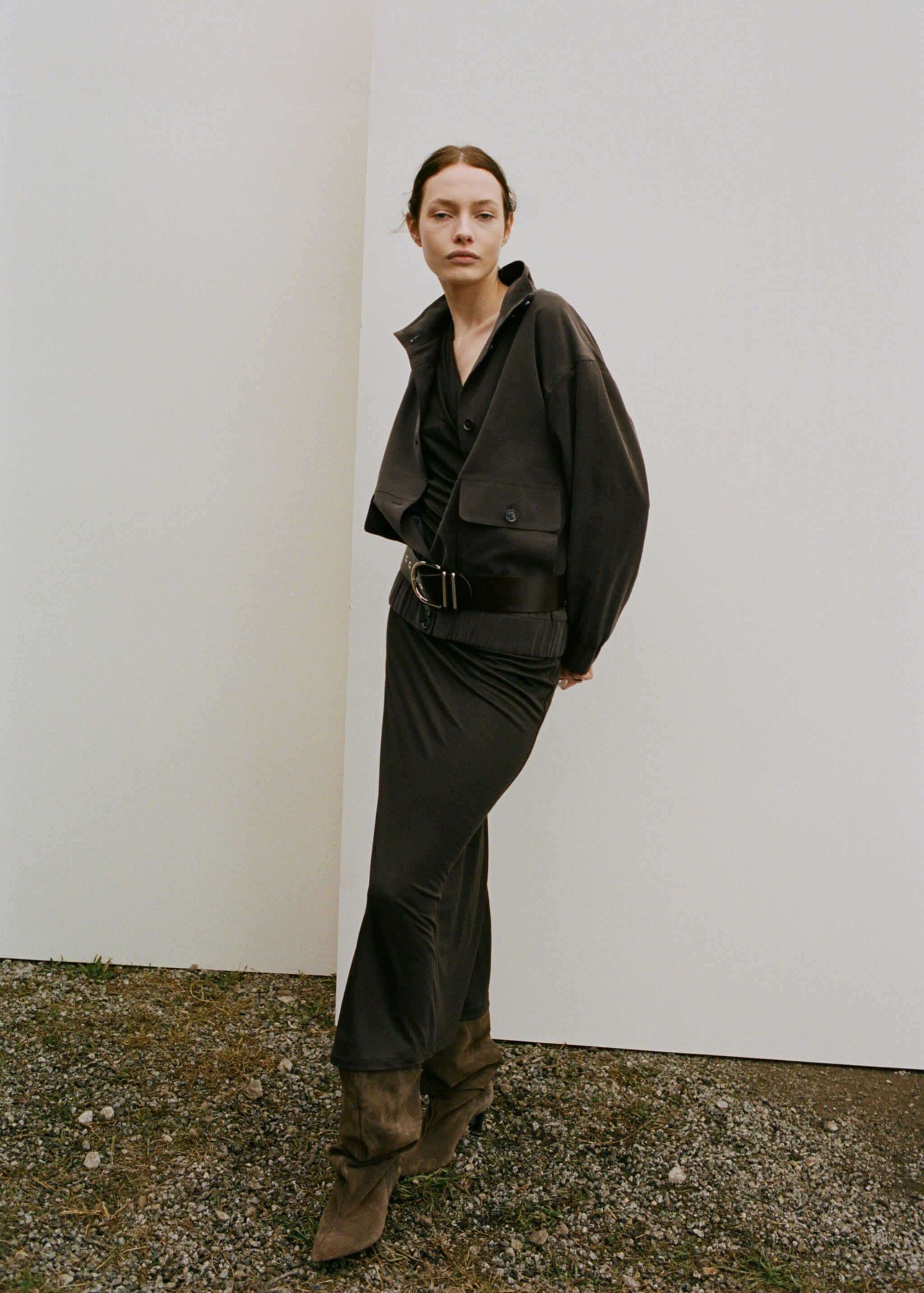 Oversize-jacka med fickor - Allmän bild, Choklad. Ref: 27057139-01.