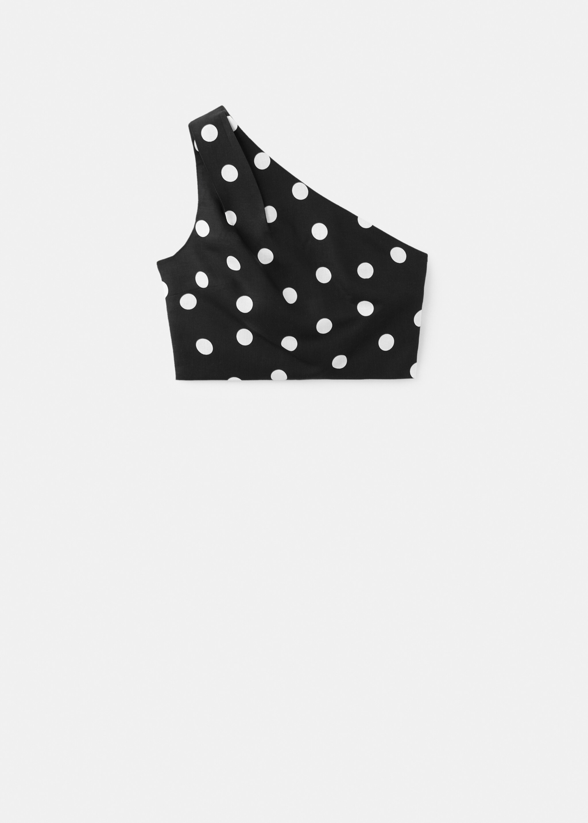 Asymmetric polka dot top - Article without model, Black. Ref: 27057153-01.