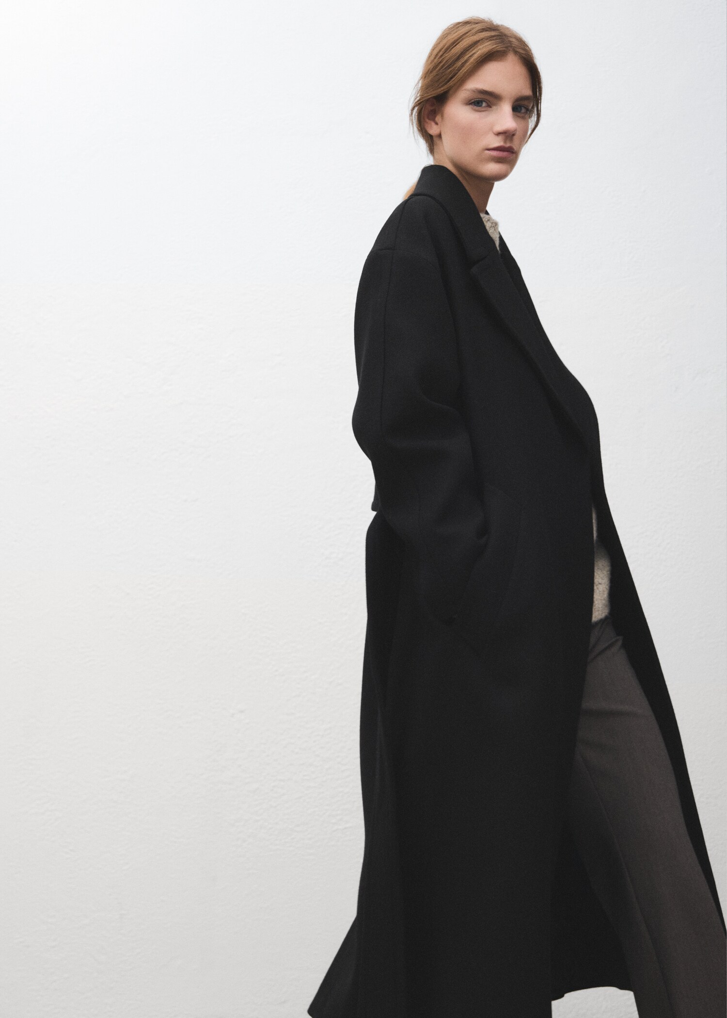 Παλτό μάλλινο handmade με ζώνη - Λεπτομέρεια του προϊόντος 2