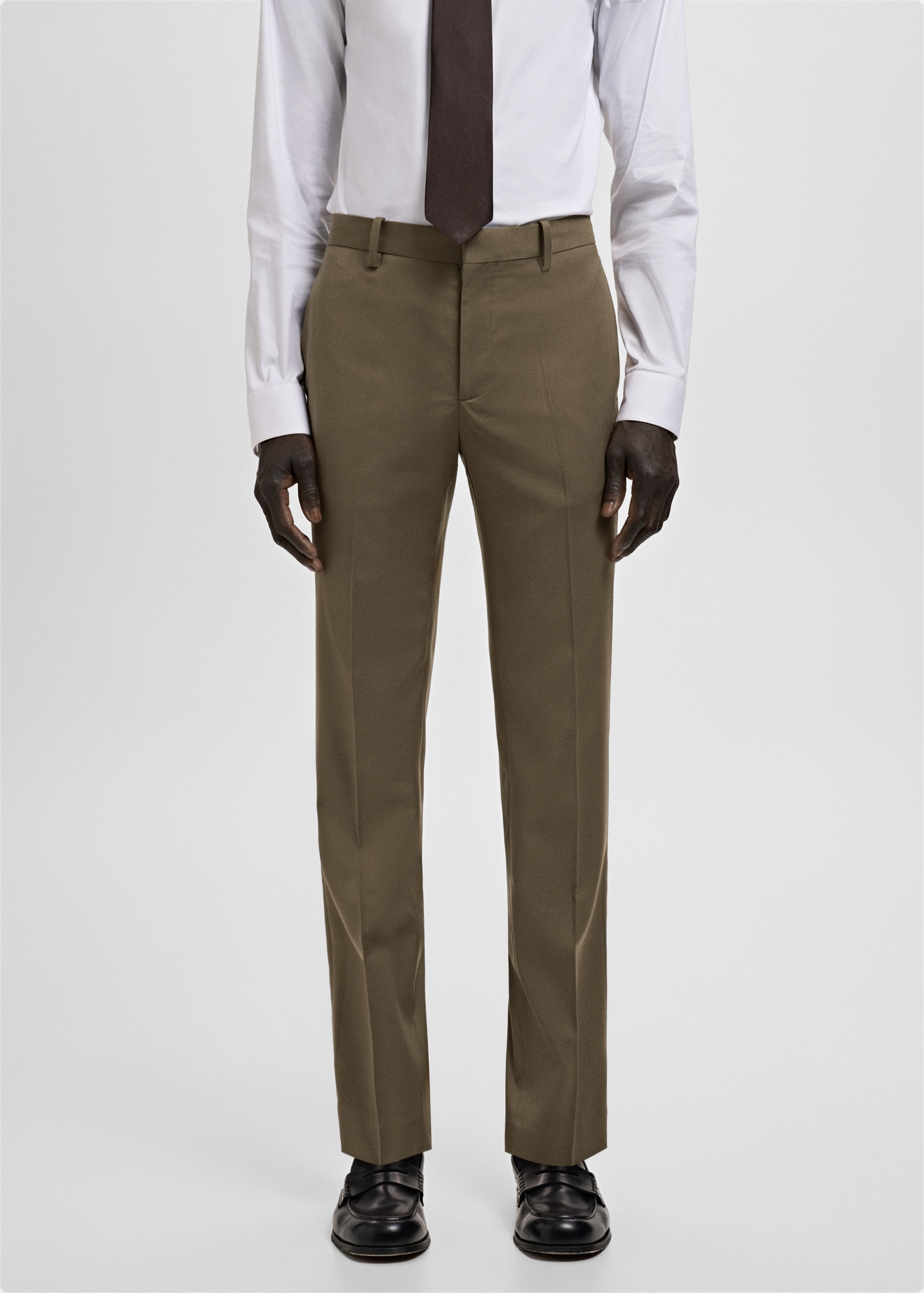 Stretch fabric super slim-fit suit trousers - Medium plane