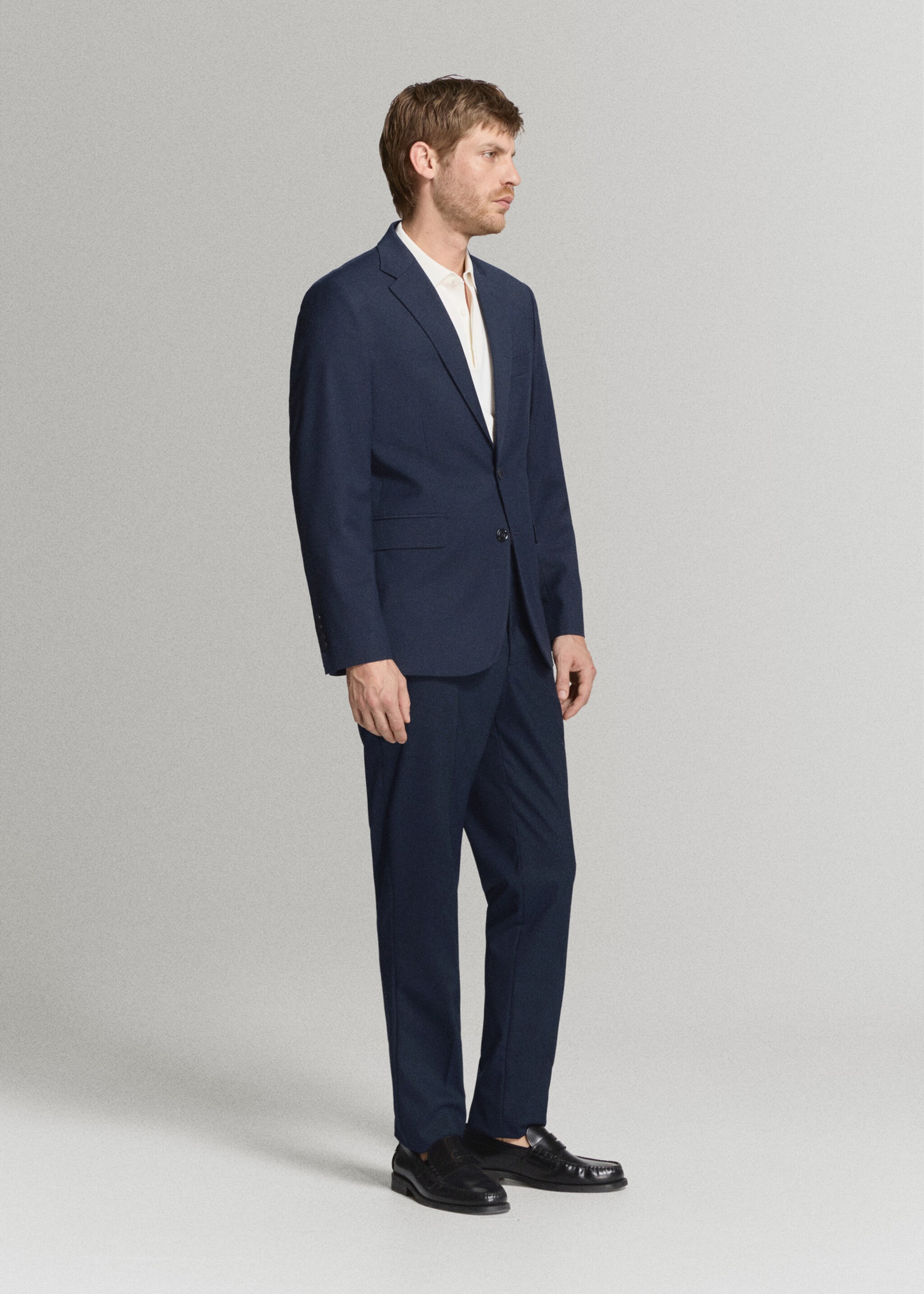 Veste costume Milán slim-fit - Détail de l'article 4, Bleu marine foncé. Ref: 27061222-04.