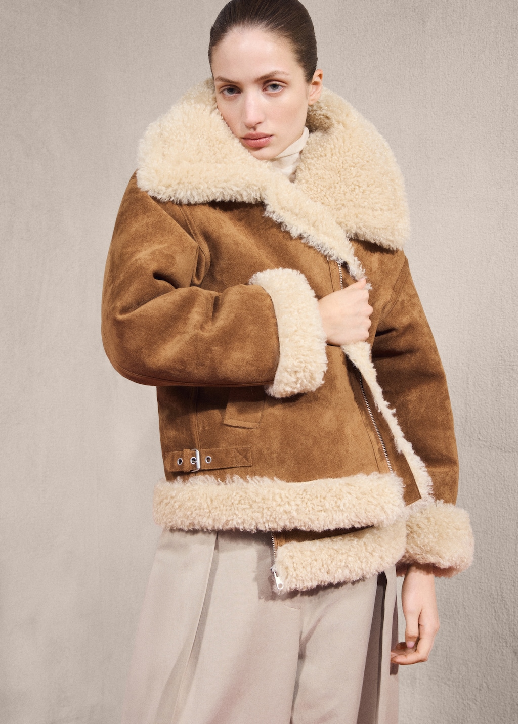 Double-faced shearling jacket