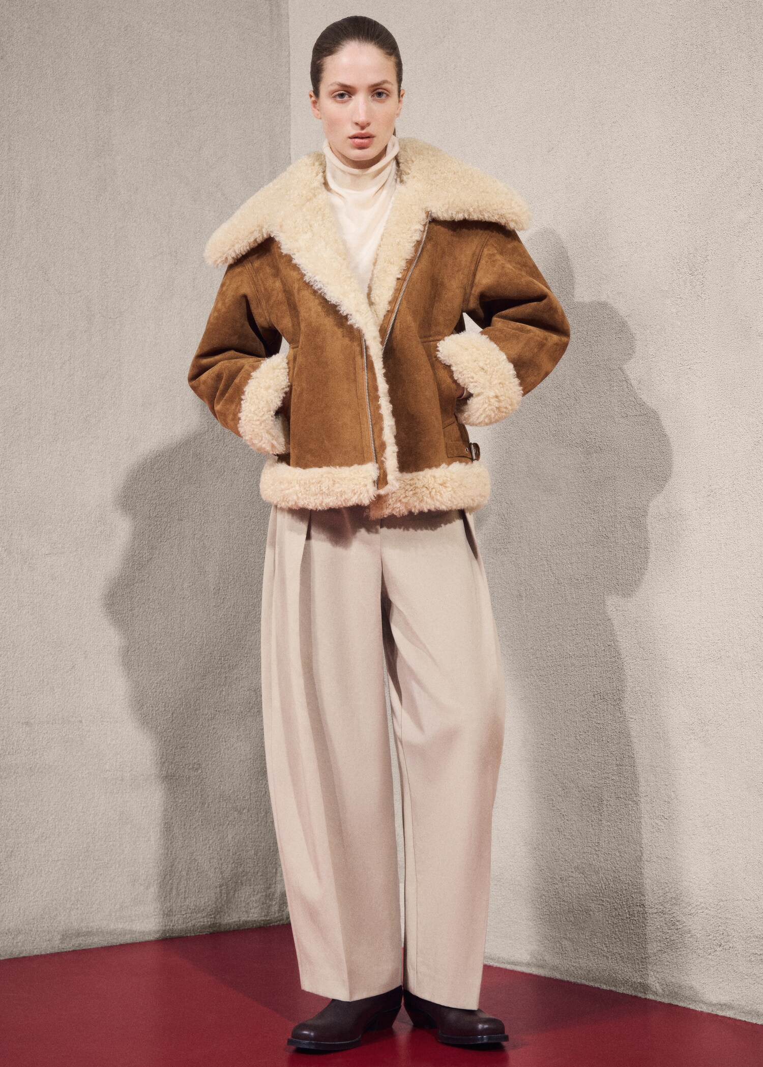 Chaqueta doble faz borreguito - Plano general