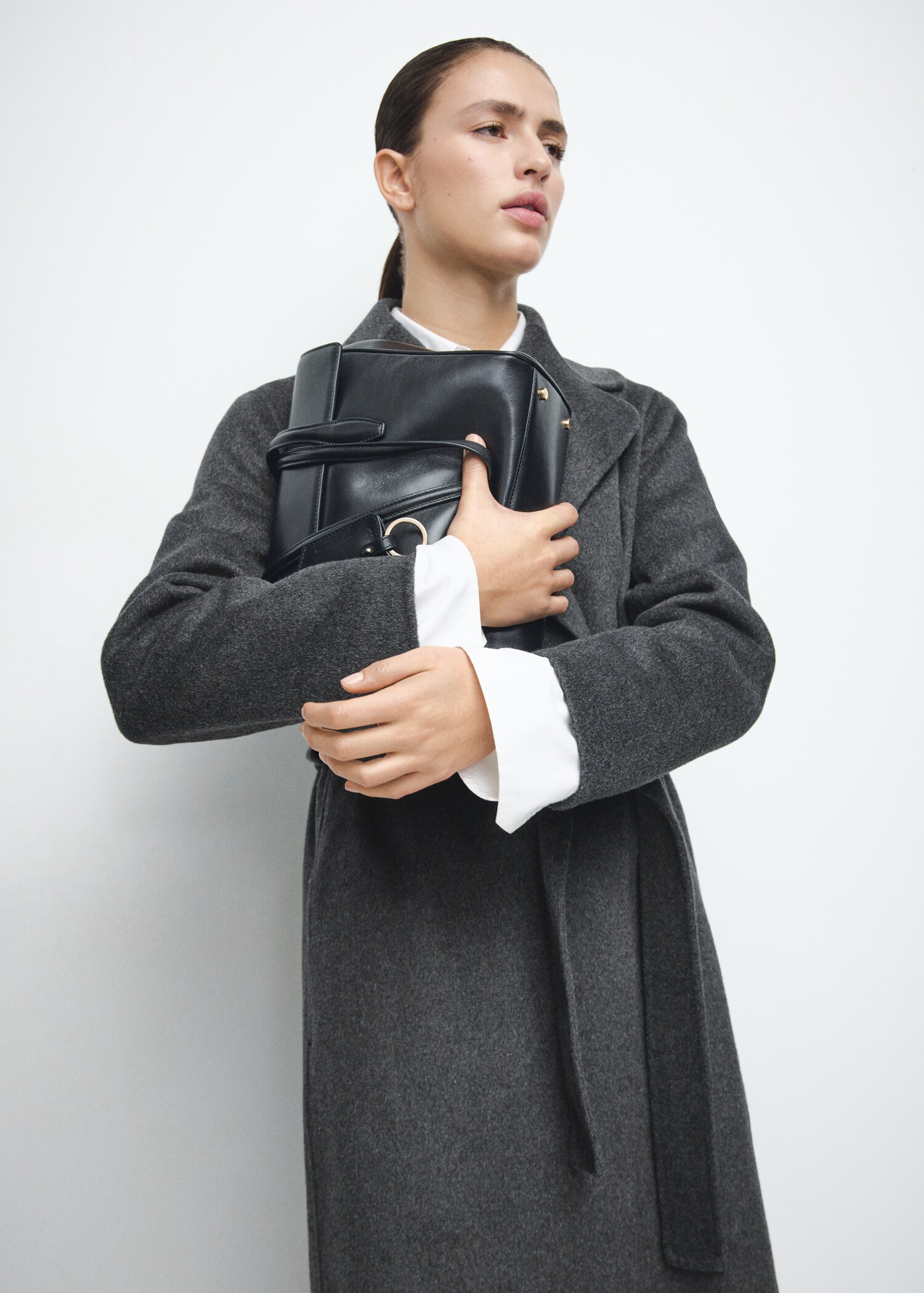 Παλτό μάλλινο handmade με ζώνη - Λεπτομέρεια του προϊόντος 2