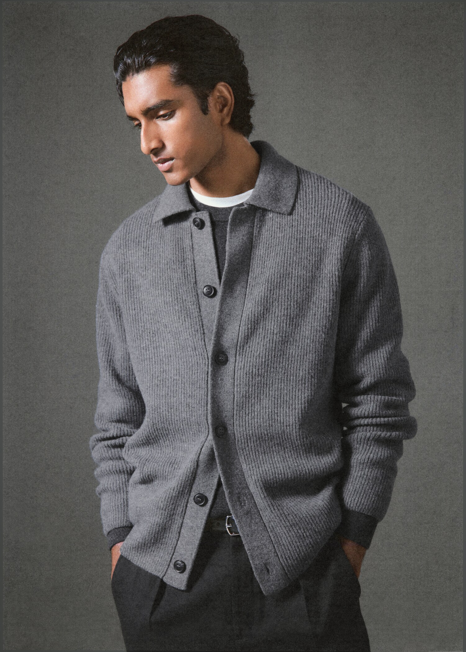 Ribbed knit cardigan - Details of the article 3