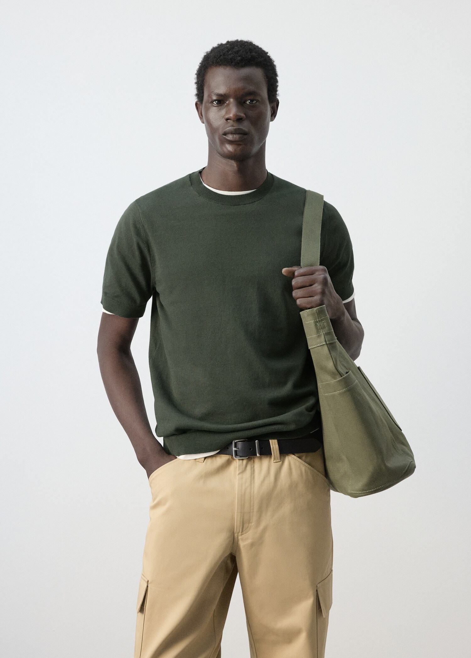 T-shirt maille fine 100 % coton - Plan moyen