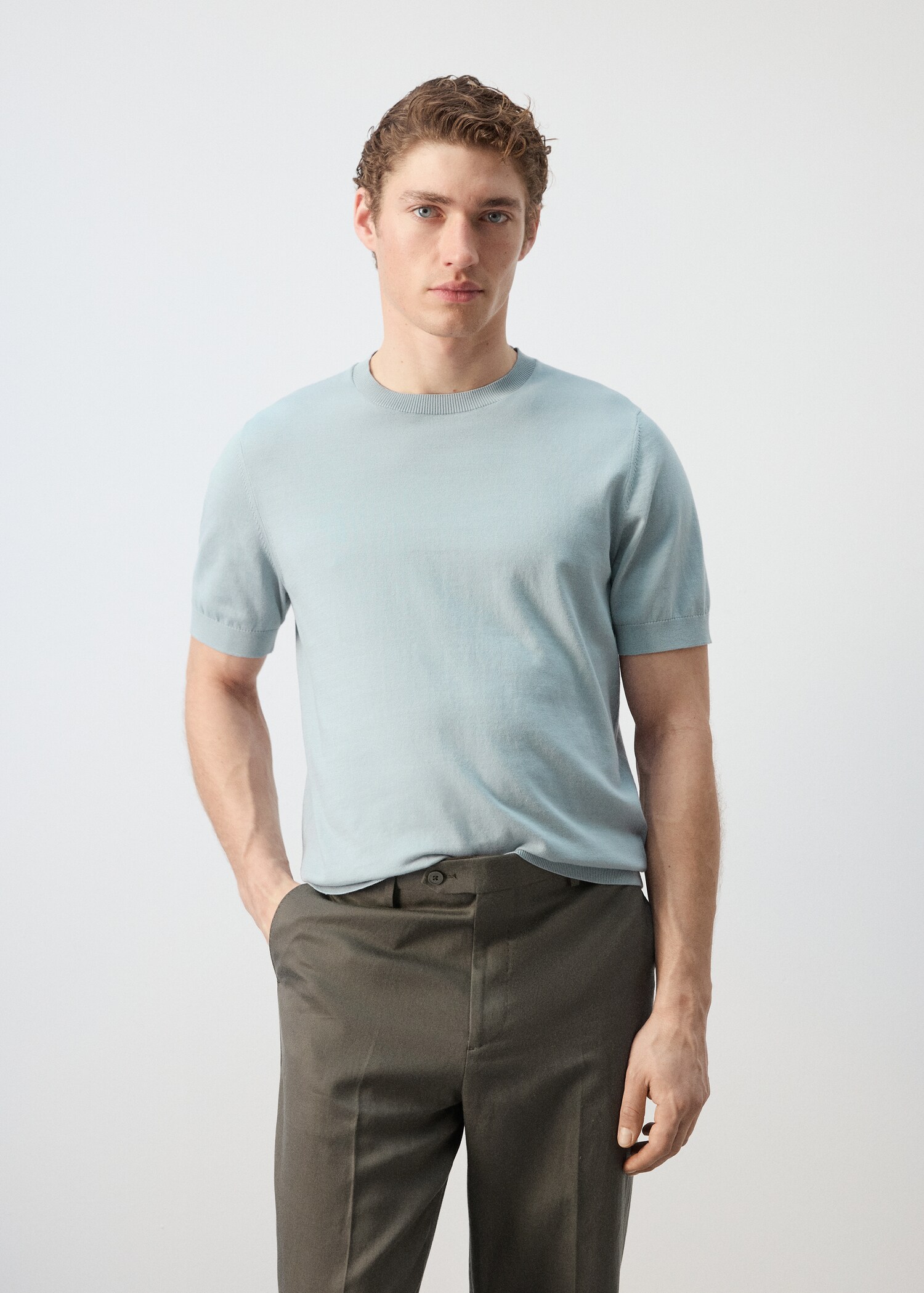 T-shirt maille fine 100 % coton - Plan moyen