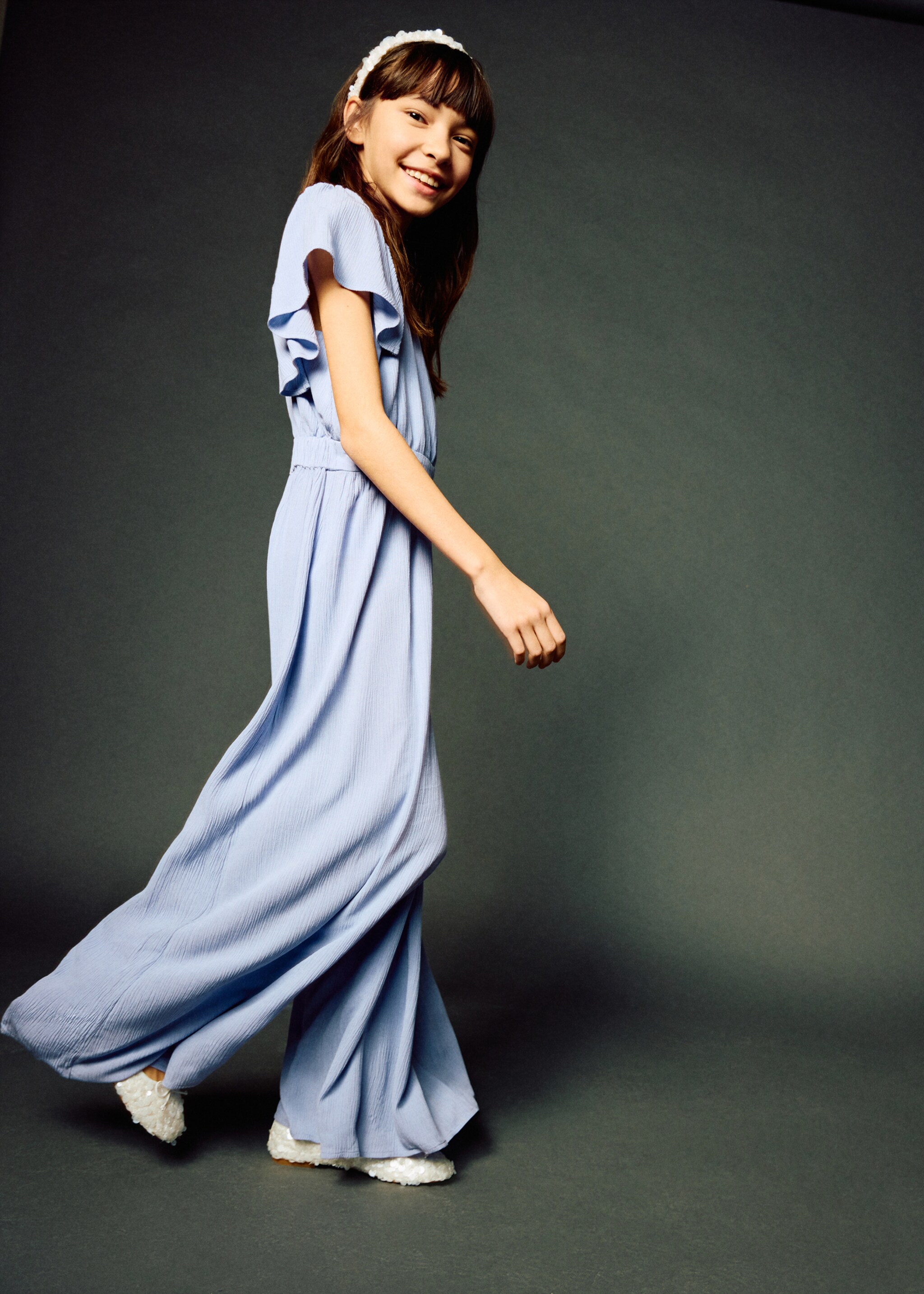 Mono textura manga volantes - Plano general, Azul. Ref: 27063715-01.