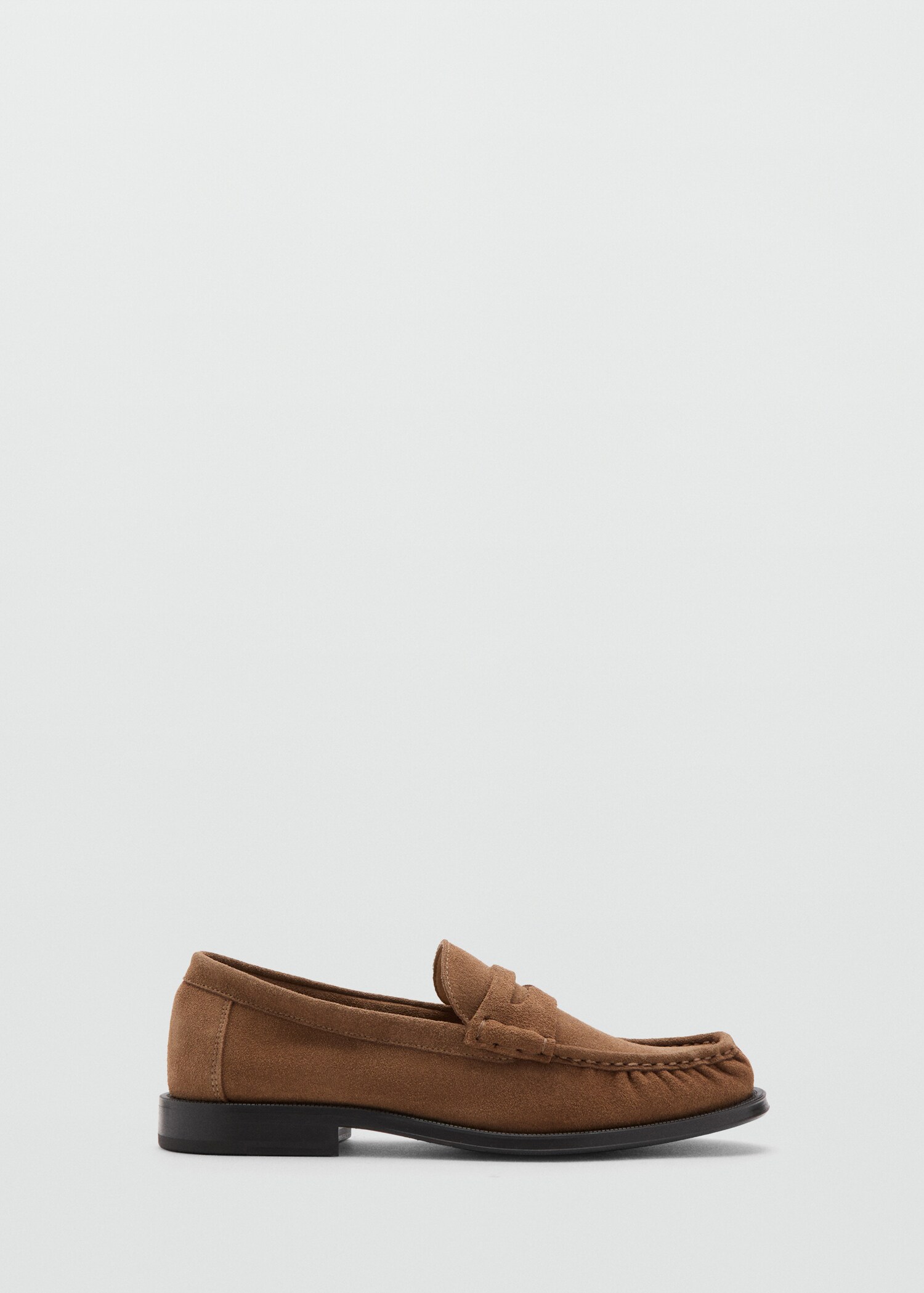 Suede leather moccasin with ruched detail - Article without model